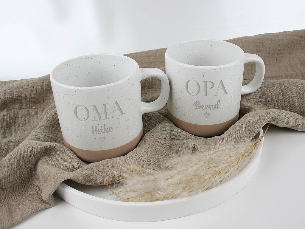 Personalisierte Tasse mit Namen Oma Opa – Geschenkidee für die Großeltern – Weihnachten, Geburtstag
