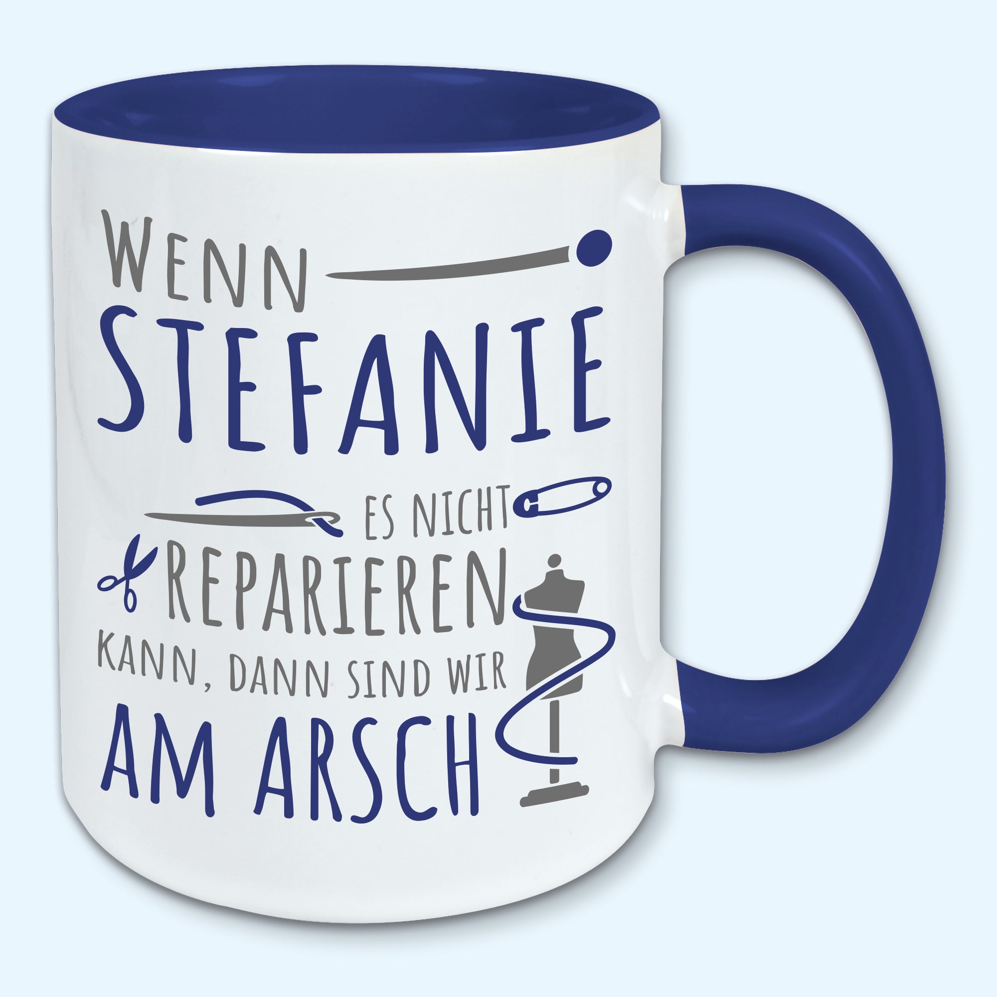 Tasse, Kaffeebecher, Name, Wunschname Wenn ... es nicht reparieren kann
