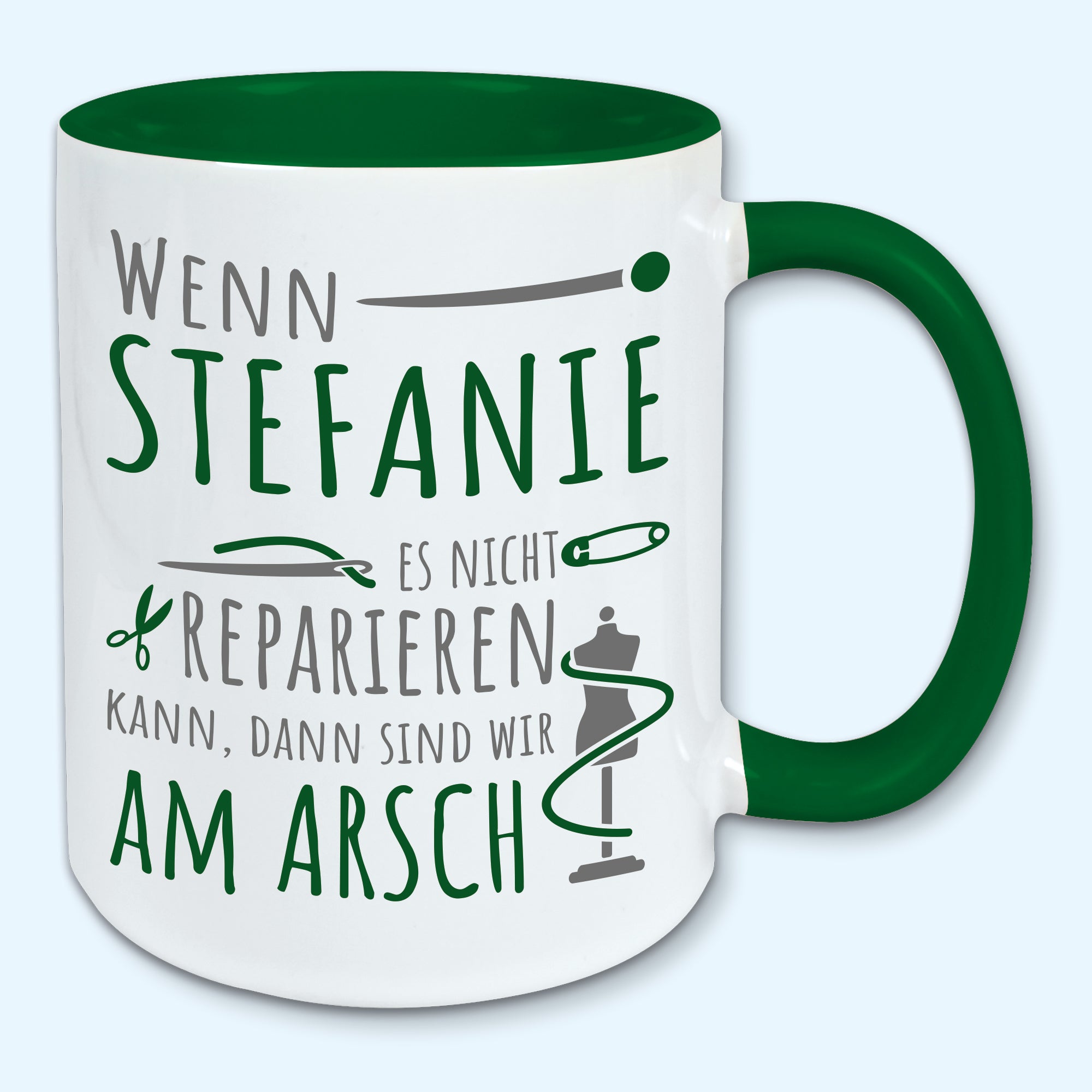 Tasse, Kaffeebecher, Name, Wunschname Wenn ... es nicht reparieren kann
