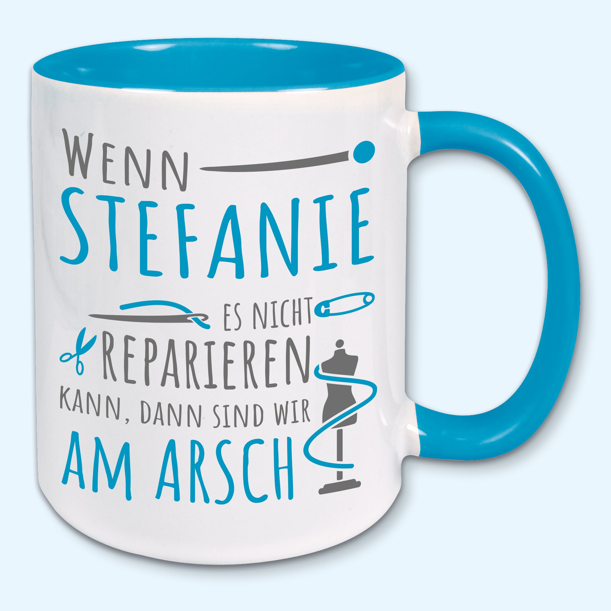 Tasse, Kaffeebecher, Name, Wunschname Wenn ... es nicht reparieren kann