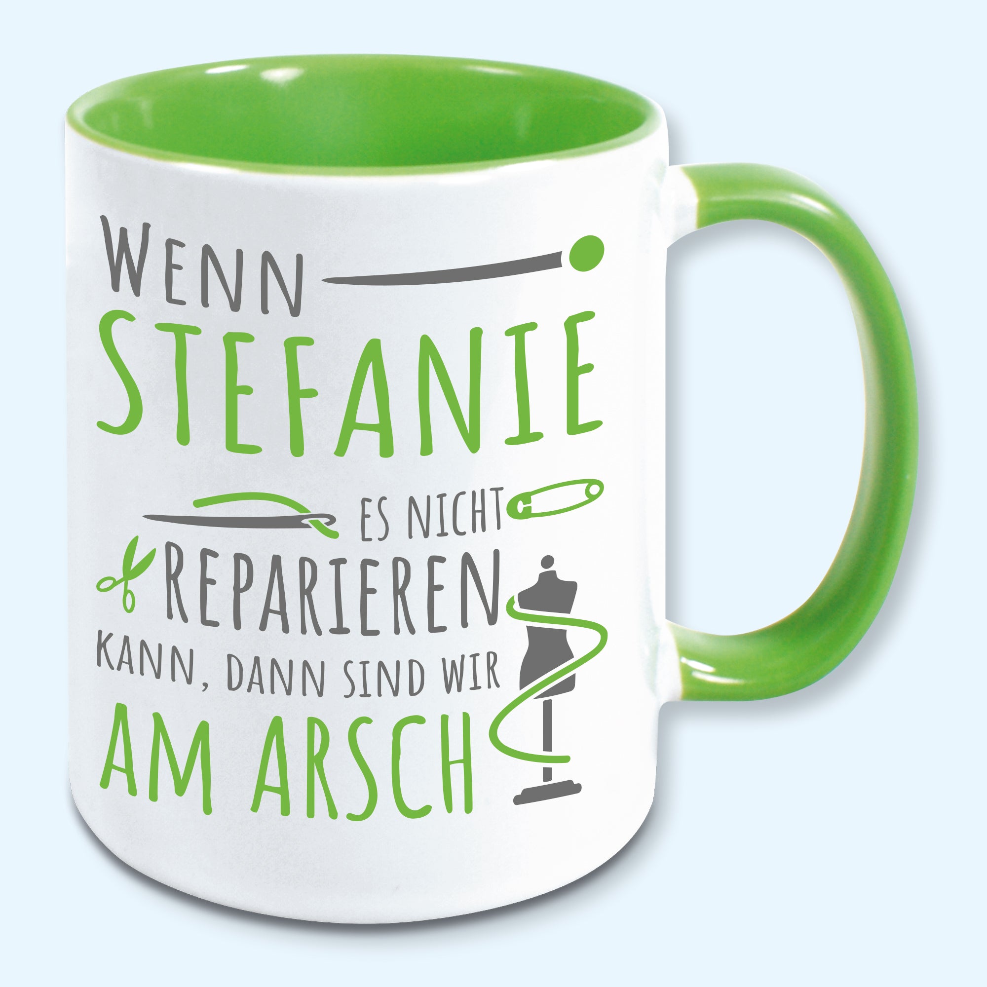 Tasse, Kaffeebecher, Name, Wunschname Wenn ... es nicht reparieren kann