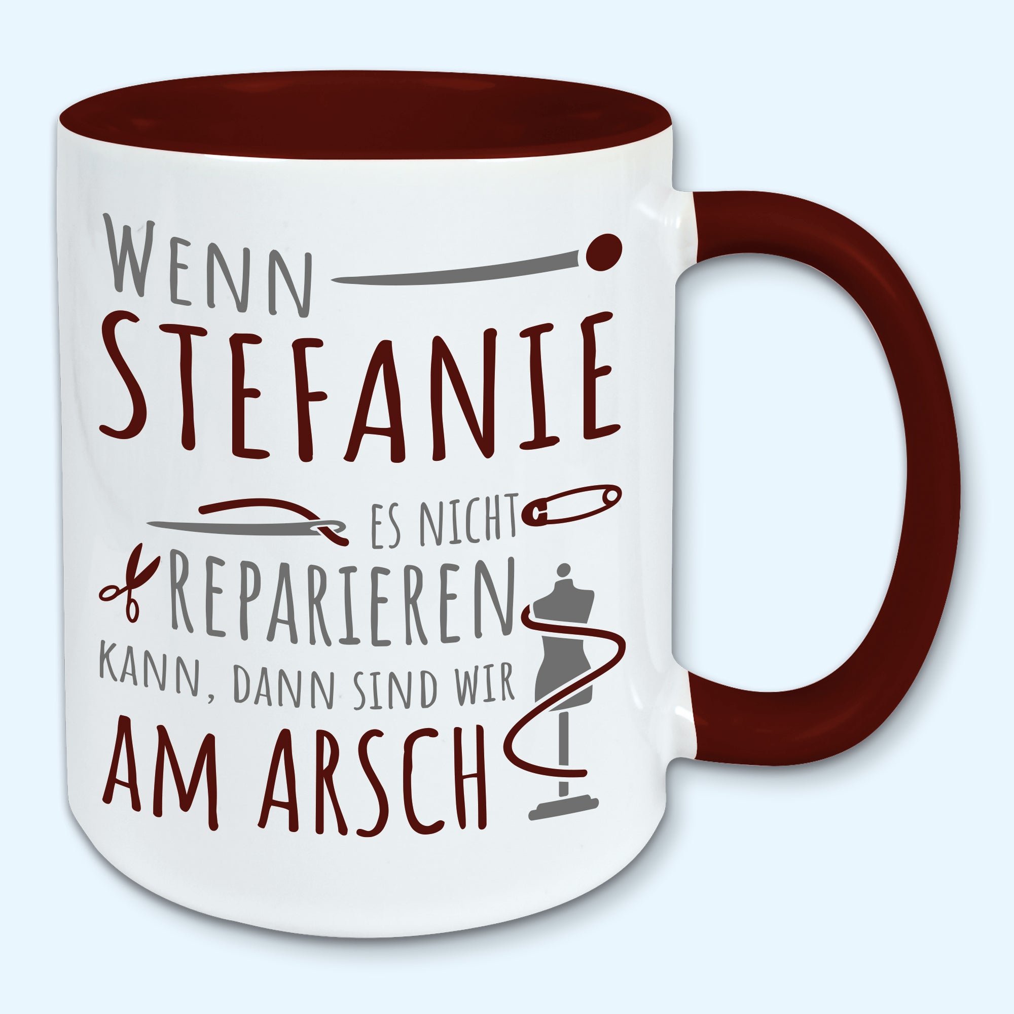 Tasse, Kaffeebecher, Name, Wunschname Wenn ... es nicht reparieren kann