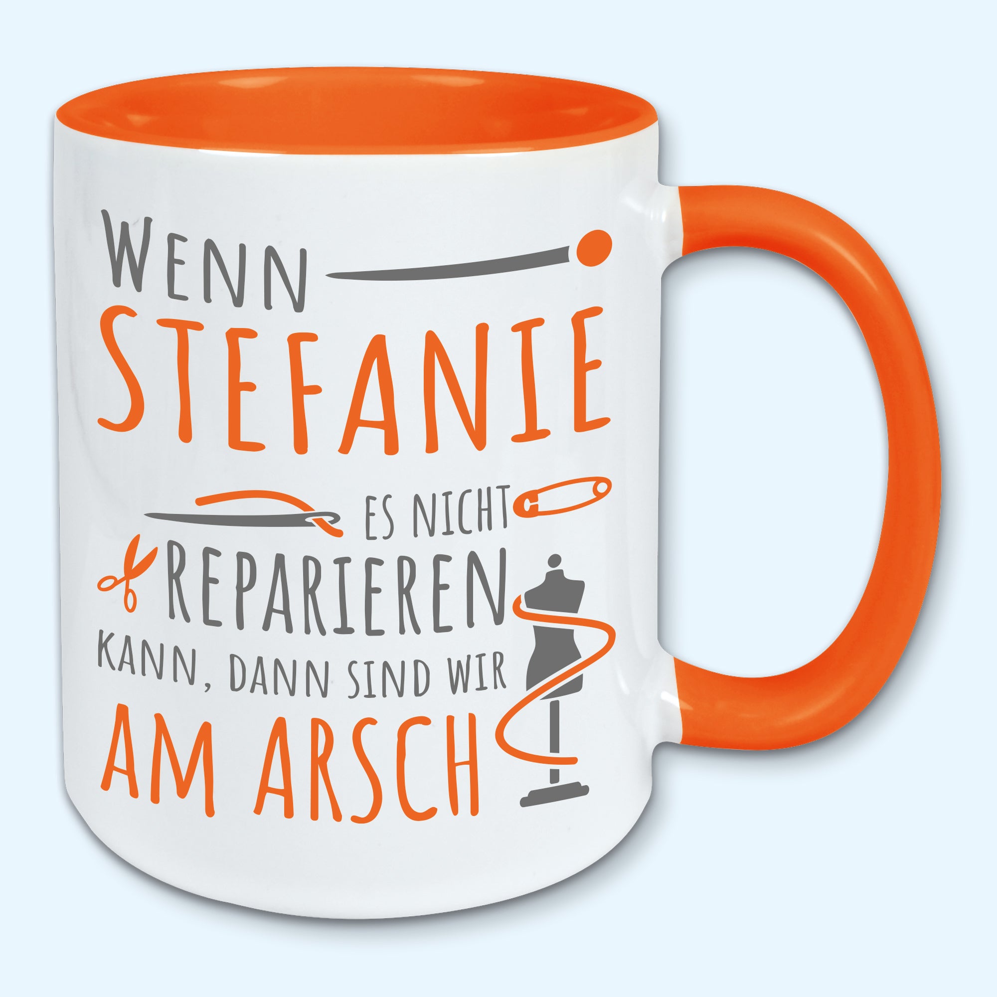 Tasse, Kaffeebecher, Name, Wunschname Wenn ... es nicht reparieren kann