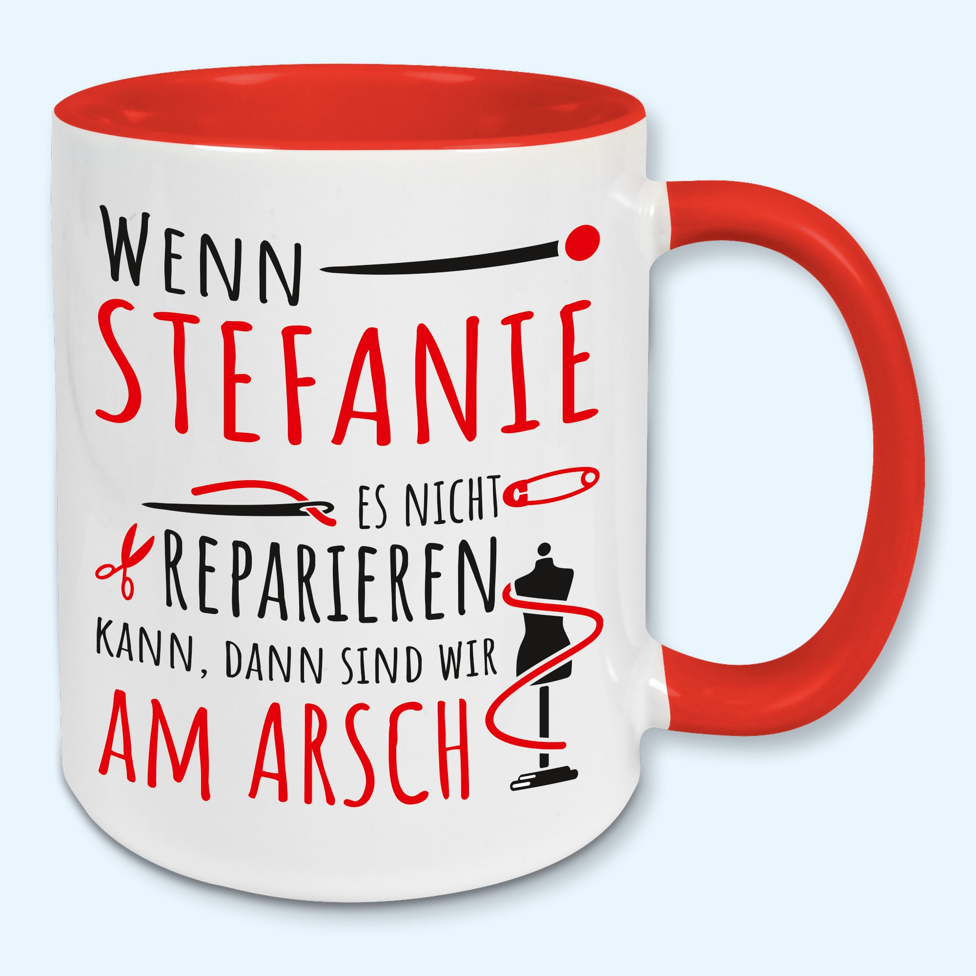 Tasse, Kaffeebecher, Name, Wunschname Wenn ... es nicht reparieren kann