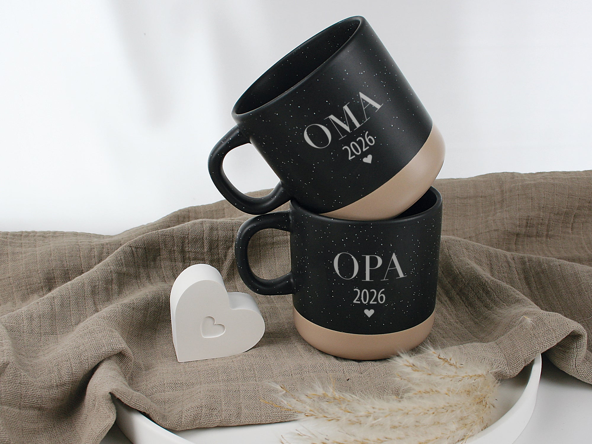 Personalisierte Tasse mit Namen Oma Opa – Geschenkidee zur Geburt – Weihnachten, Geburtstag