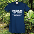 Damen T-Shirt Dschungelcamp Wunschname und Nr. Dschungel Fun-Shirt