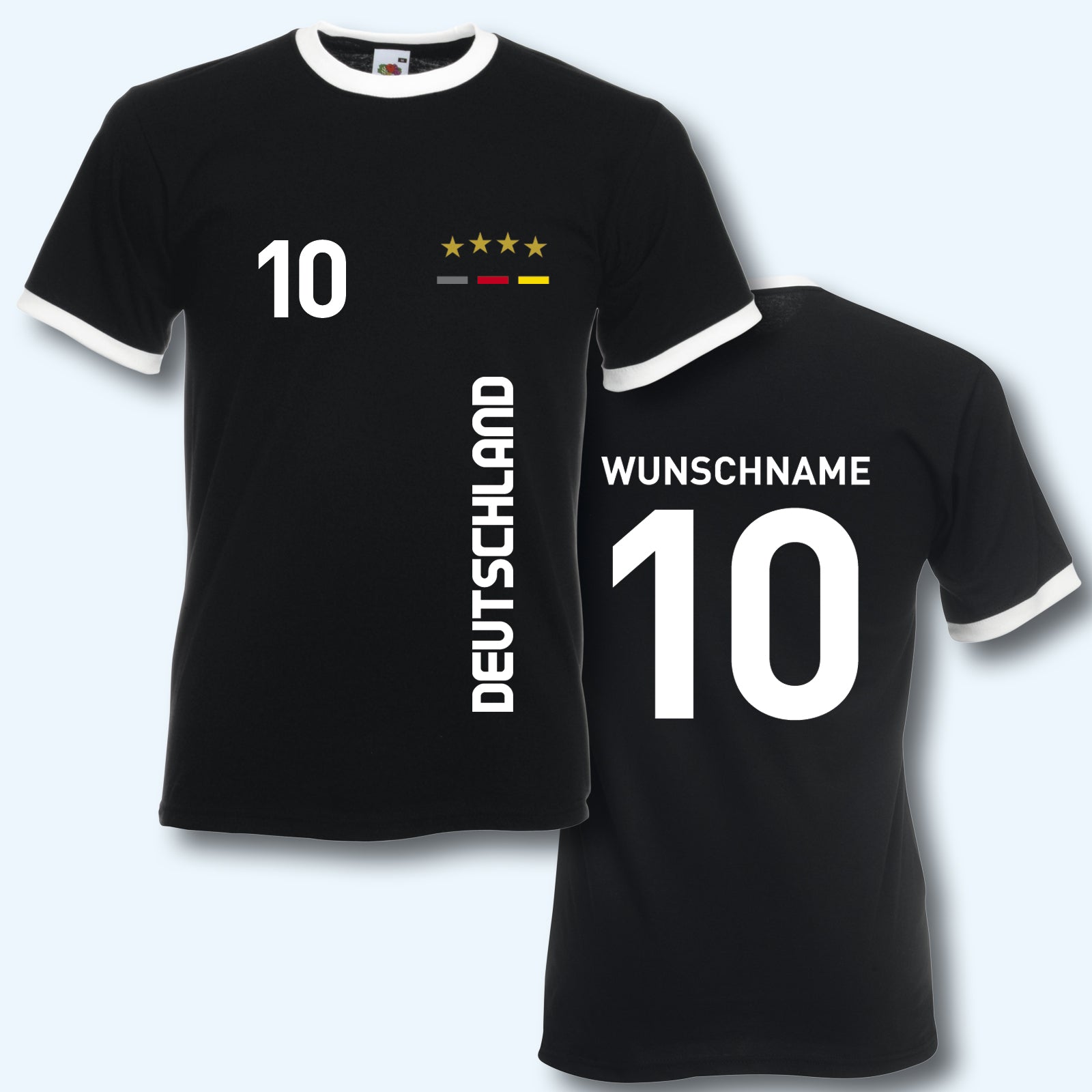 T-Shirt Trikot Retro-Shirt, EM Deutschland,  mit Wunschnamen