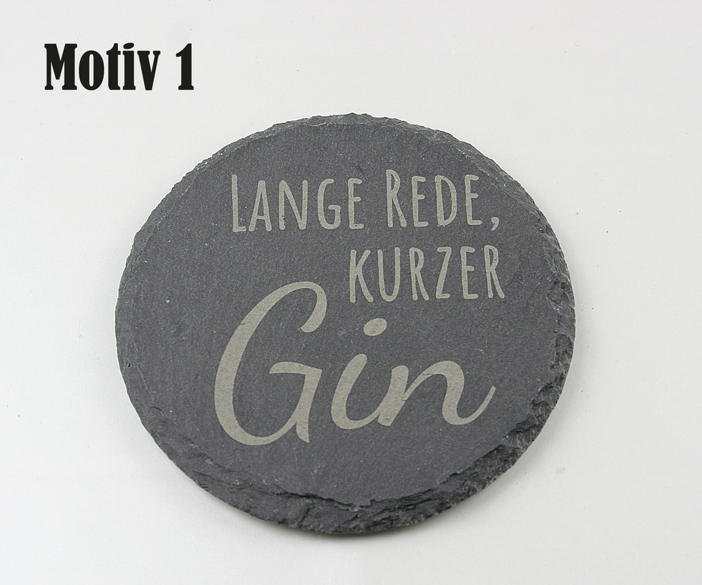 Untersetzer Schiefer - Gin-Sprüche - Geschenkidee - Laser Gravur personalisiert