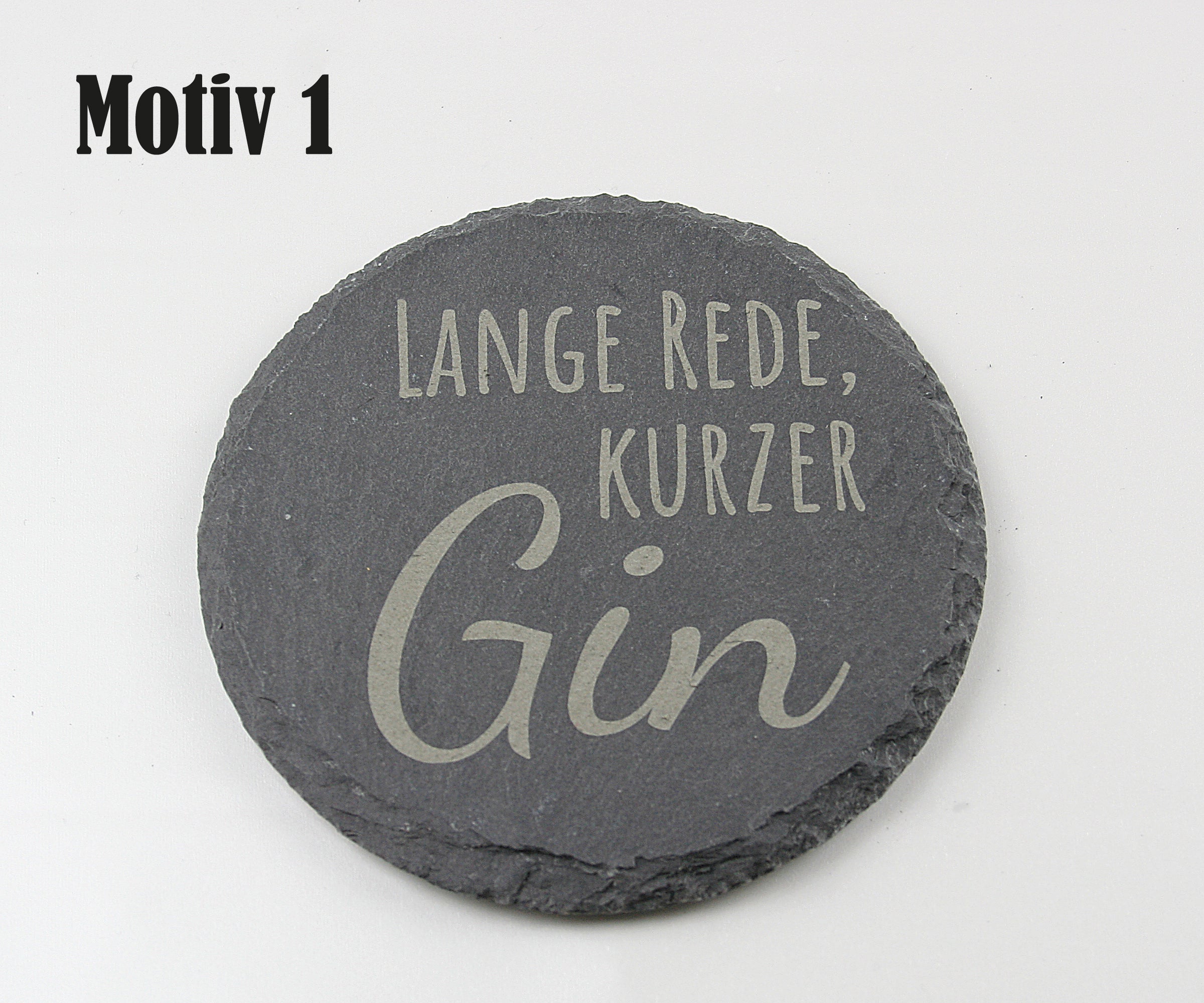 Untersetzer Schiefer - Gin-Sprüche - Geschenkidee - Laser Gravur personalisiert