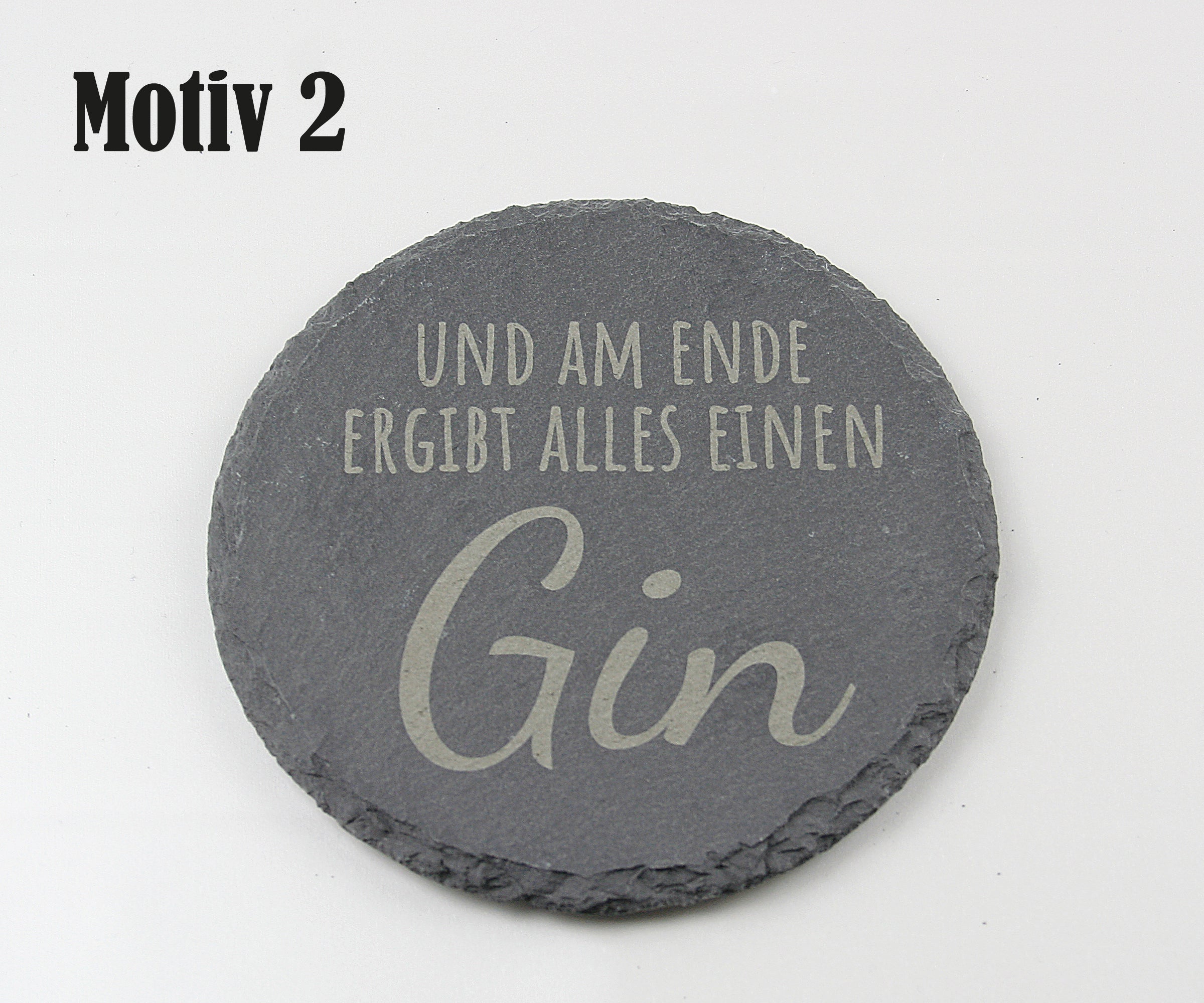 Untersetzer Schiefer - Gin-Sprüche - Geschenkidee - Laser Gravur personalisiert