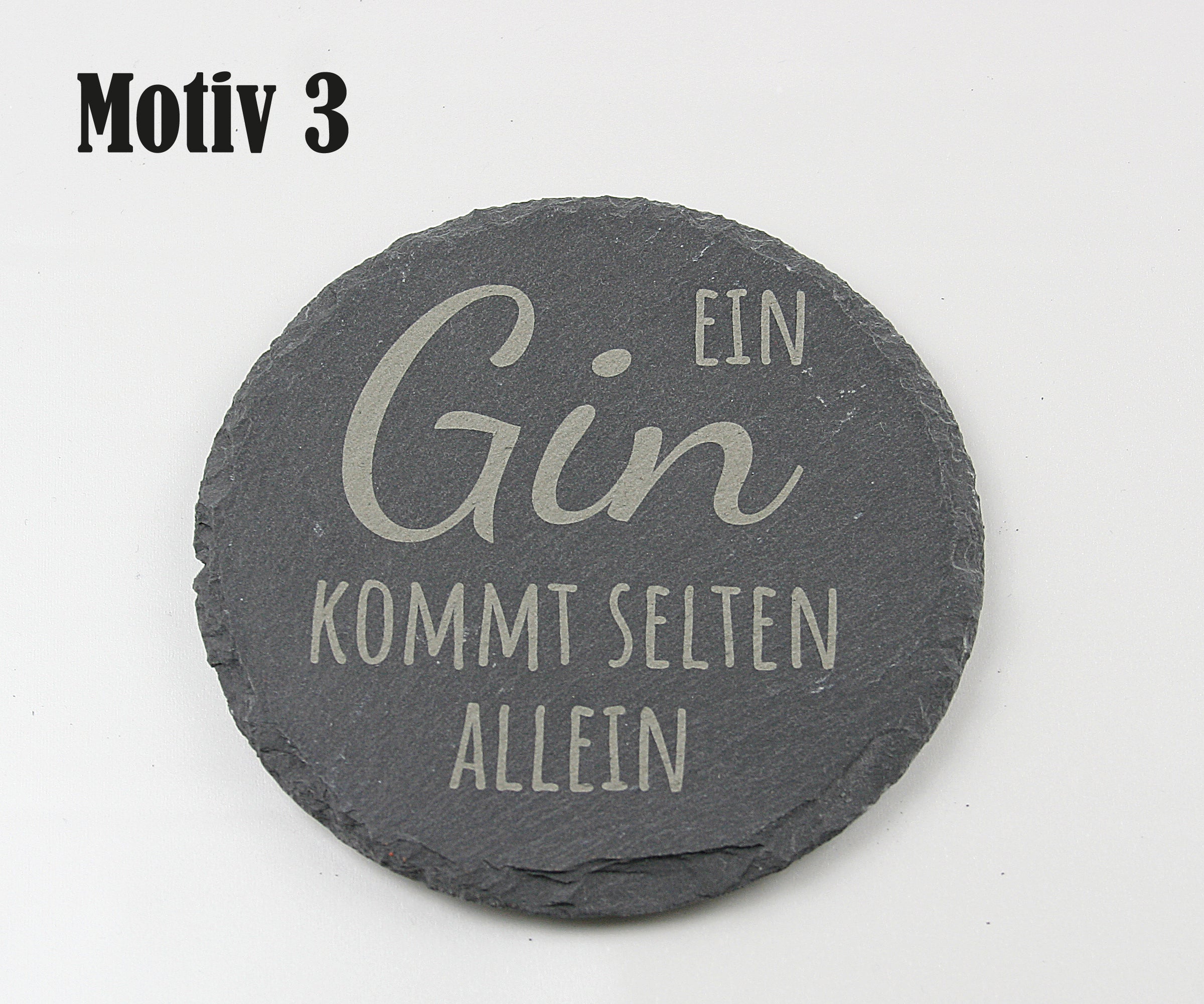 Untersetzer Schiefer - Gin-Sprüche - Geschenkidee - Laser Gravur personalisiert
