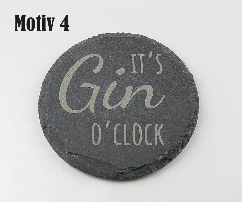 Untersetzer Schiefer - Gin-Sprüche - Geschenkidee - Laser Gravur personalisiert