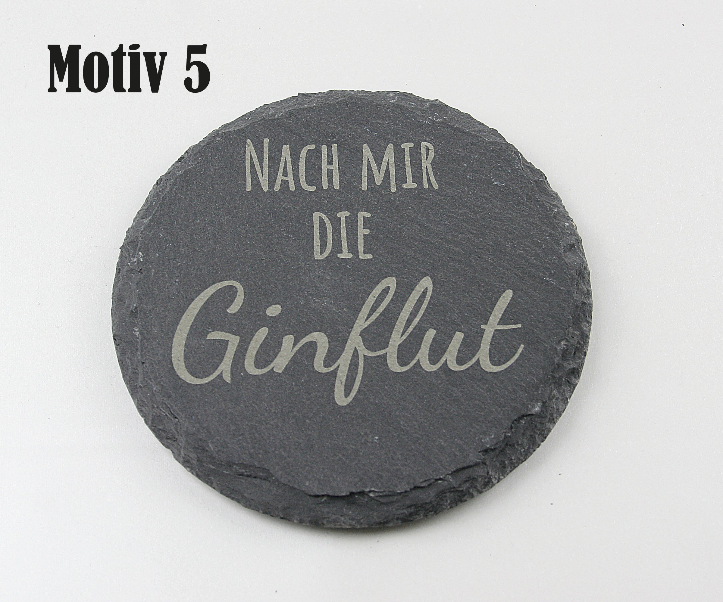 Untersetzer Schiefer - Gin-Sprüche - Geschenkidee - Laser Gravur personalisiert