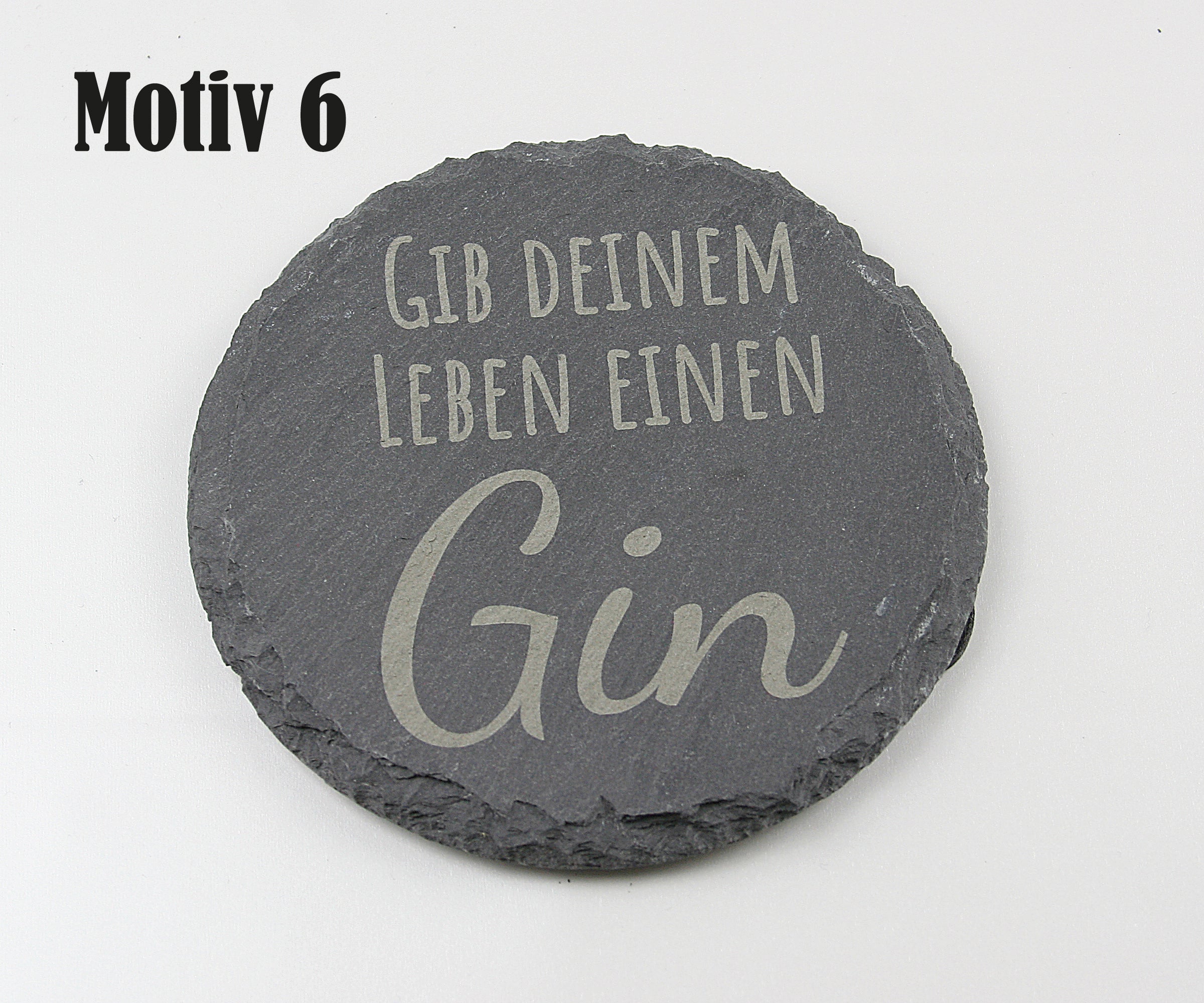 Untersetzer Schiefer - Gin-Sprüche - Geschenkidee - Laser Gravur personalisiert