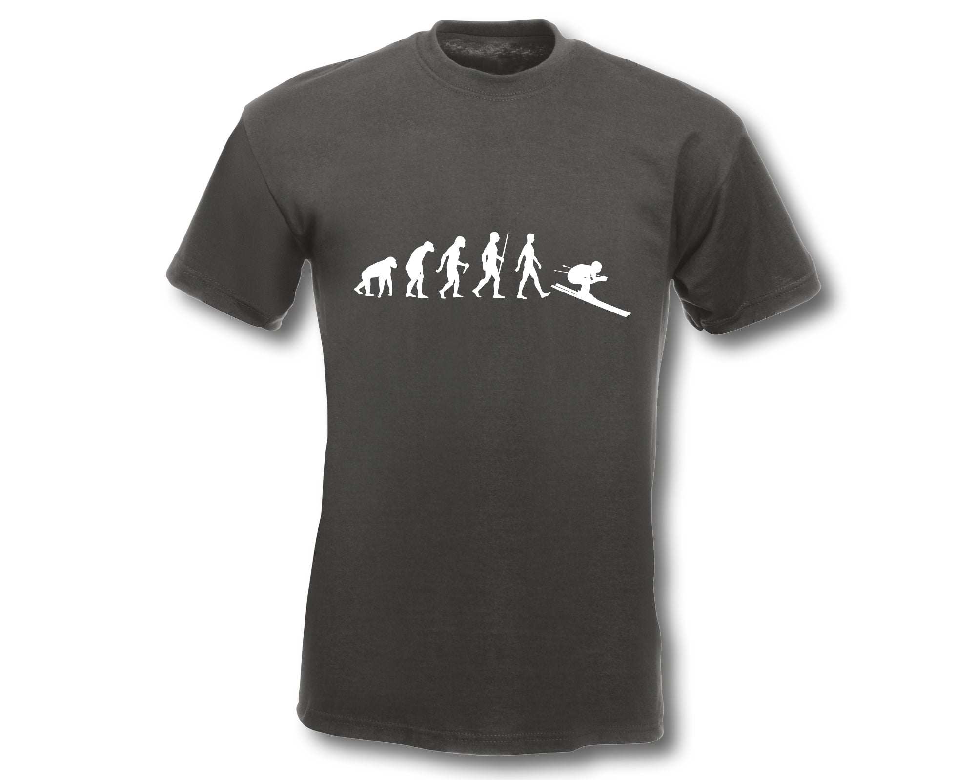 T-Shirt Evolution Abfahrt Ski Alpin T-Shirt Fun-Shirt Herren Wintersport