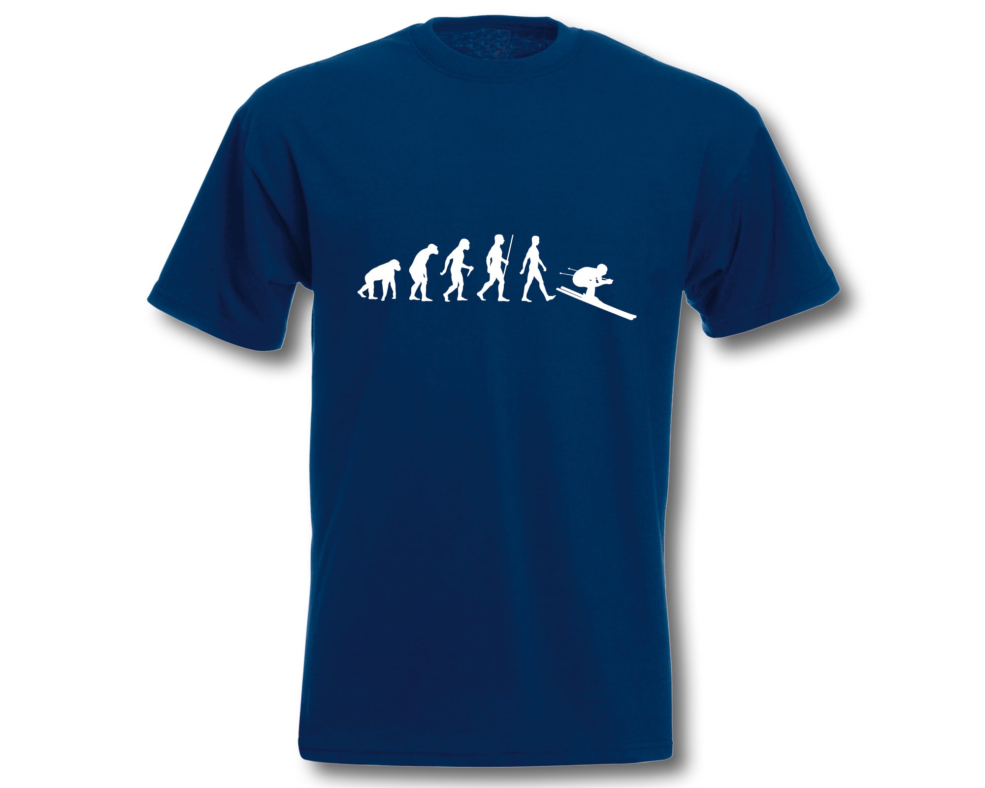 T-Shirt Evolution Abfahrt Ski Alpin T-Shirt Fun-Shirt Herren Wintersport