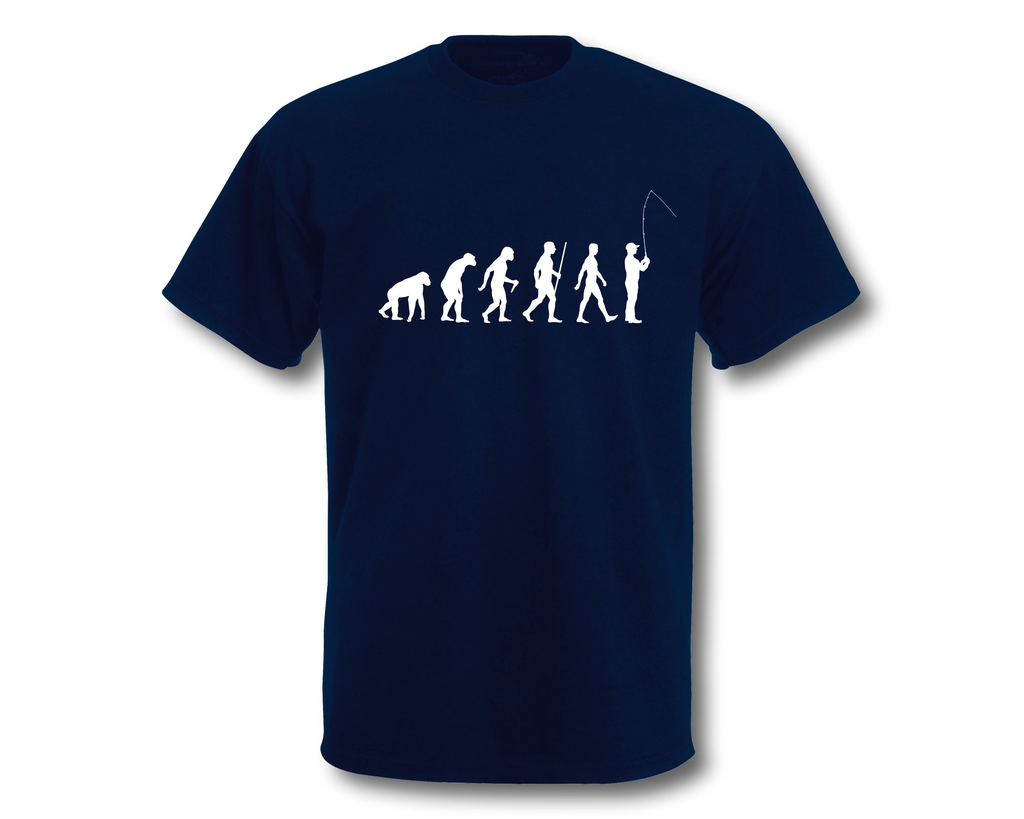 T-Shirt Evolution Angeln Angler Fischer Fun-Shirt Herren Sport Freizeit