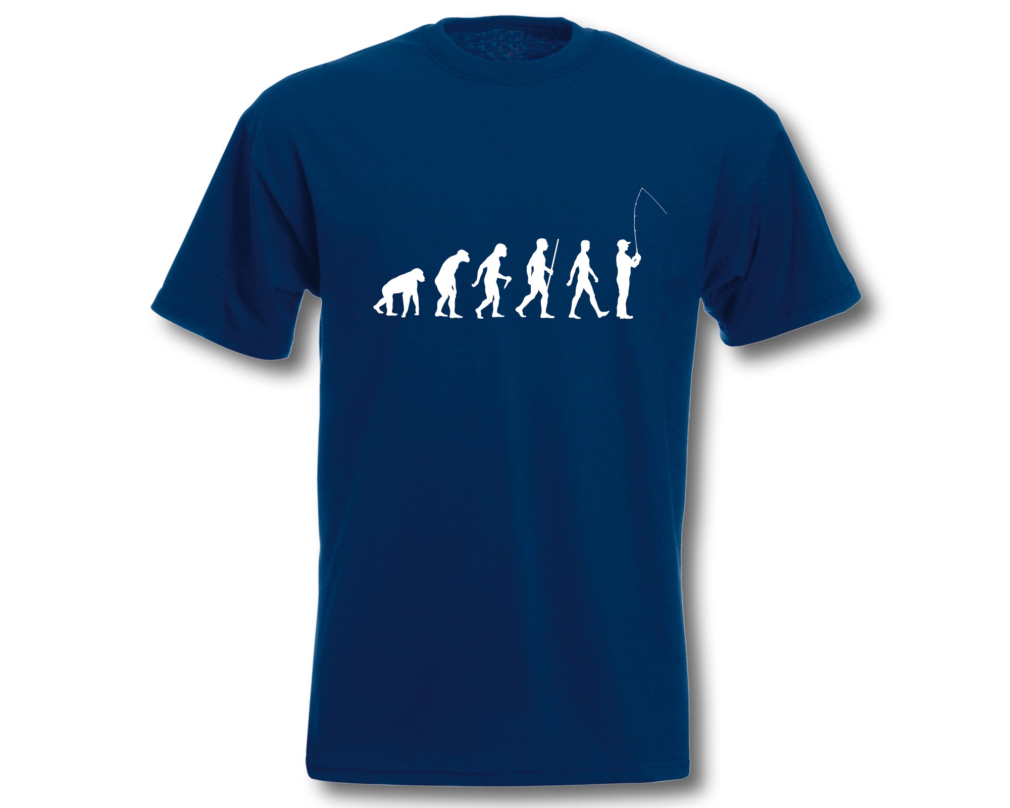 T-Shirt Evolution Angeln Angler Fischer Fun-Shirt Herren Sport Freizeit