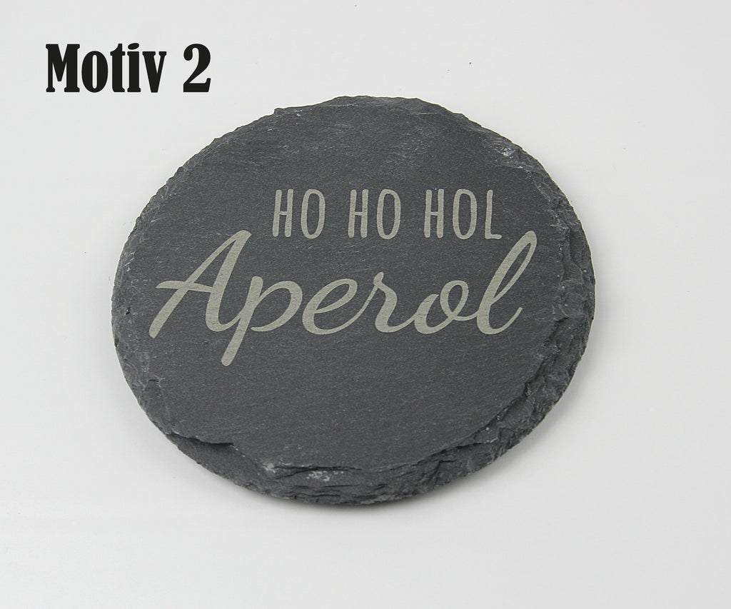 Untersetzer Schiefer - Aperol-Sprüche - Geschenkidee - Laser Gravur personalisiert