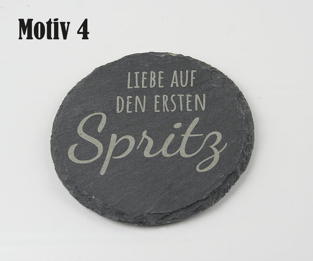 Untersetzer Schiefer - Aperol-Sprüche - Geschenkidee - Laser Gravur personalisiert