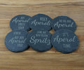 Untersetzer Schiefer - Aperol-Sprüche - Geschenkidee - Laser Gravur personalisiert