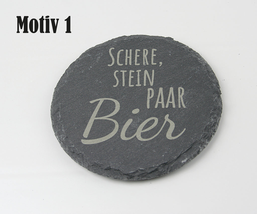 Untersetzer Schiefer - Bier-Sprüche - Geschenkidee - Laser Gravur personalisiert