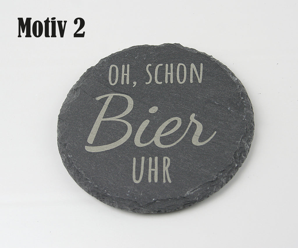 Untersetzer Schiefer - Bier-Sprüche - Geschenkidee - Laser Gravur personalisiert