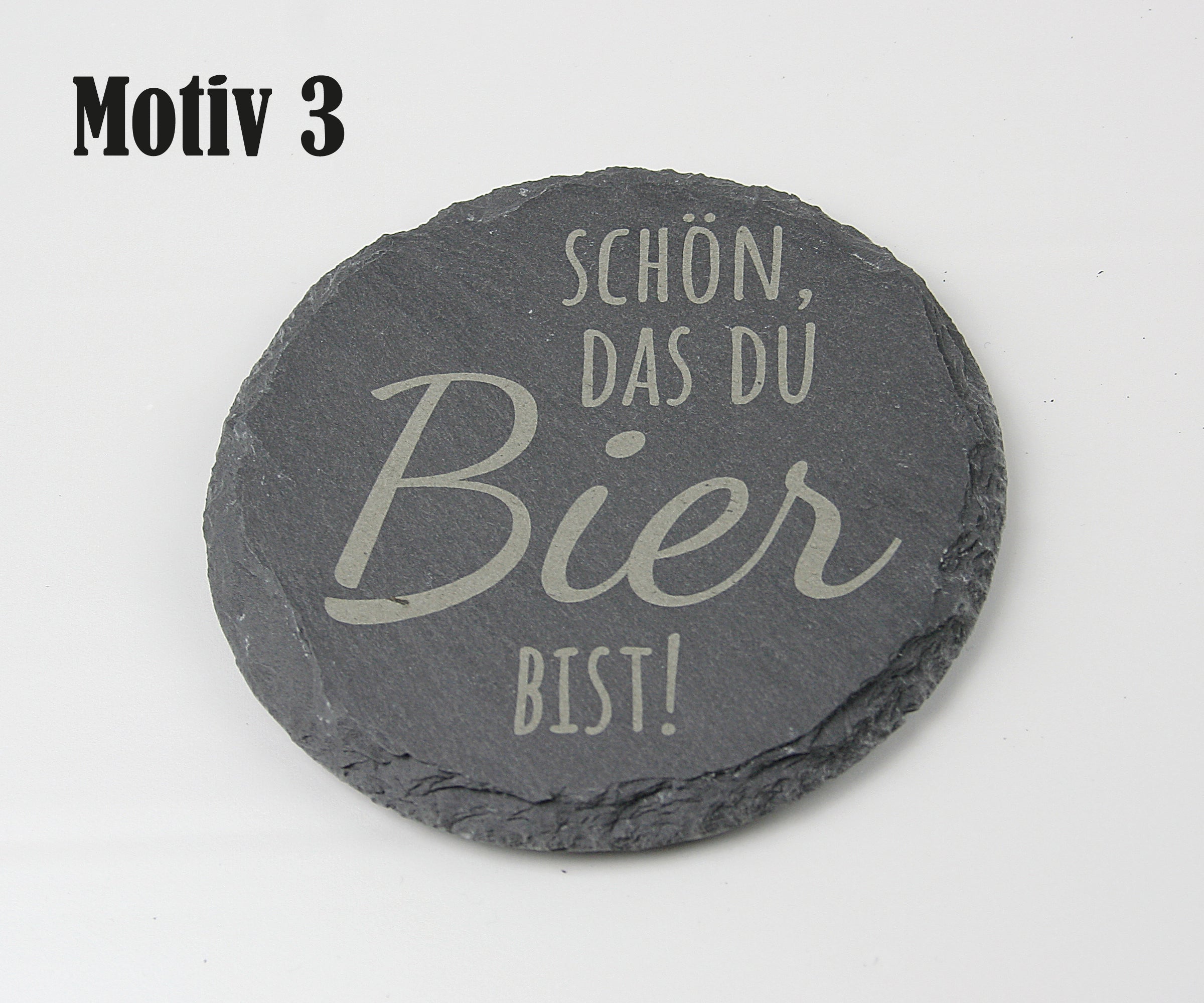 Untersetzer Schiefer - Bier-Sprüche - Geschenkidee - Laser Gravur personalisiert