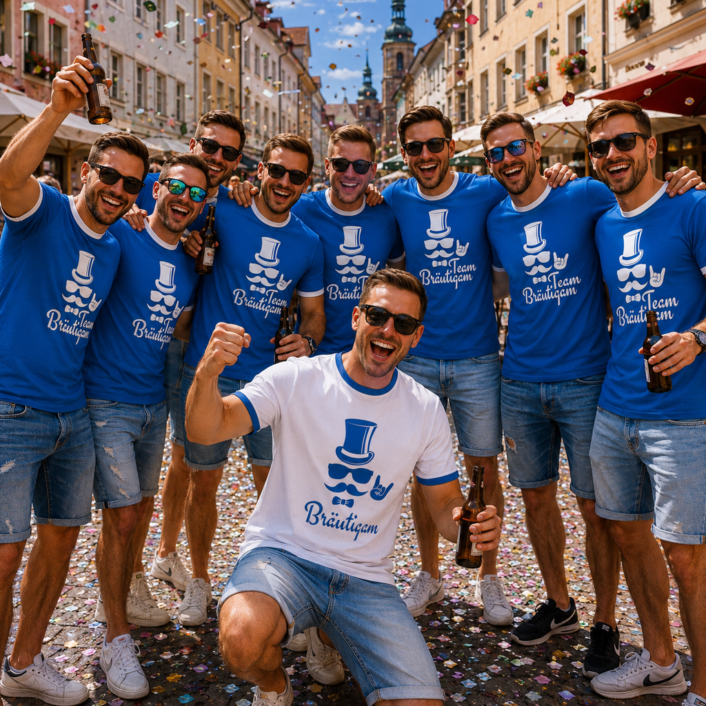T-Shirt Trikot Retro-Shirt, JGA Team Bräutigam, Junggesellenabschied