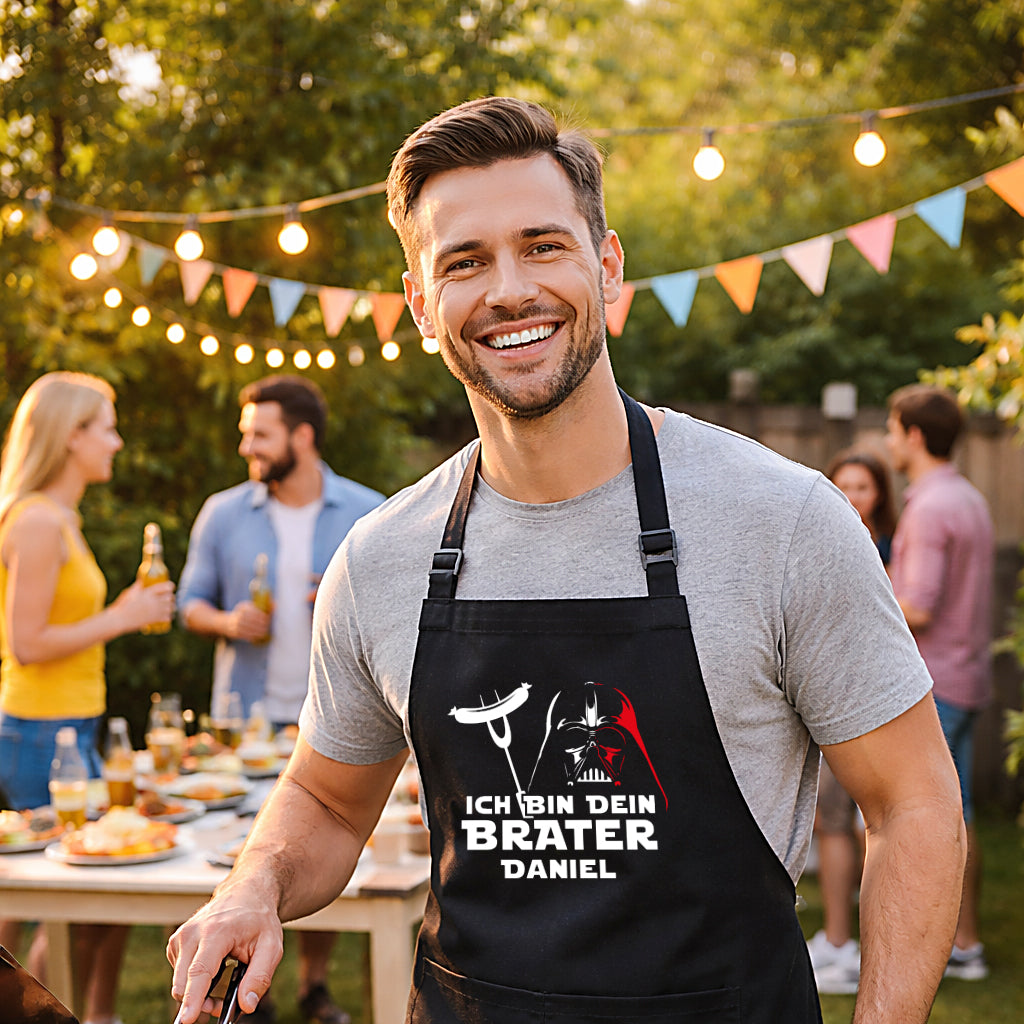 Schürze Männer Ich bin dein Brater mit Namen personalisiert Kochschürze Grillschürze Küchenschürze