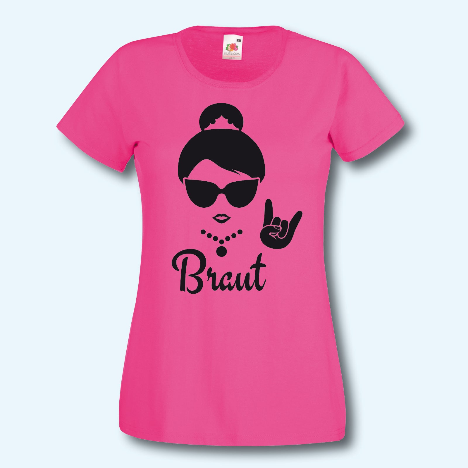 T-Shirt, JGA Team Braut Hipster, Black/White Edition, Junggesellinnenabschied