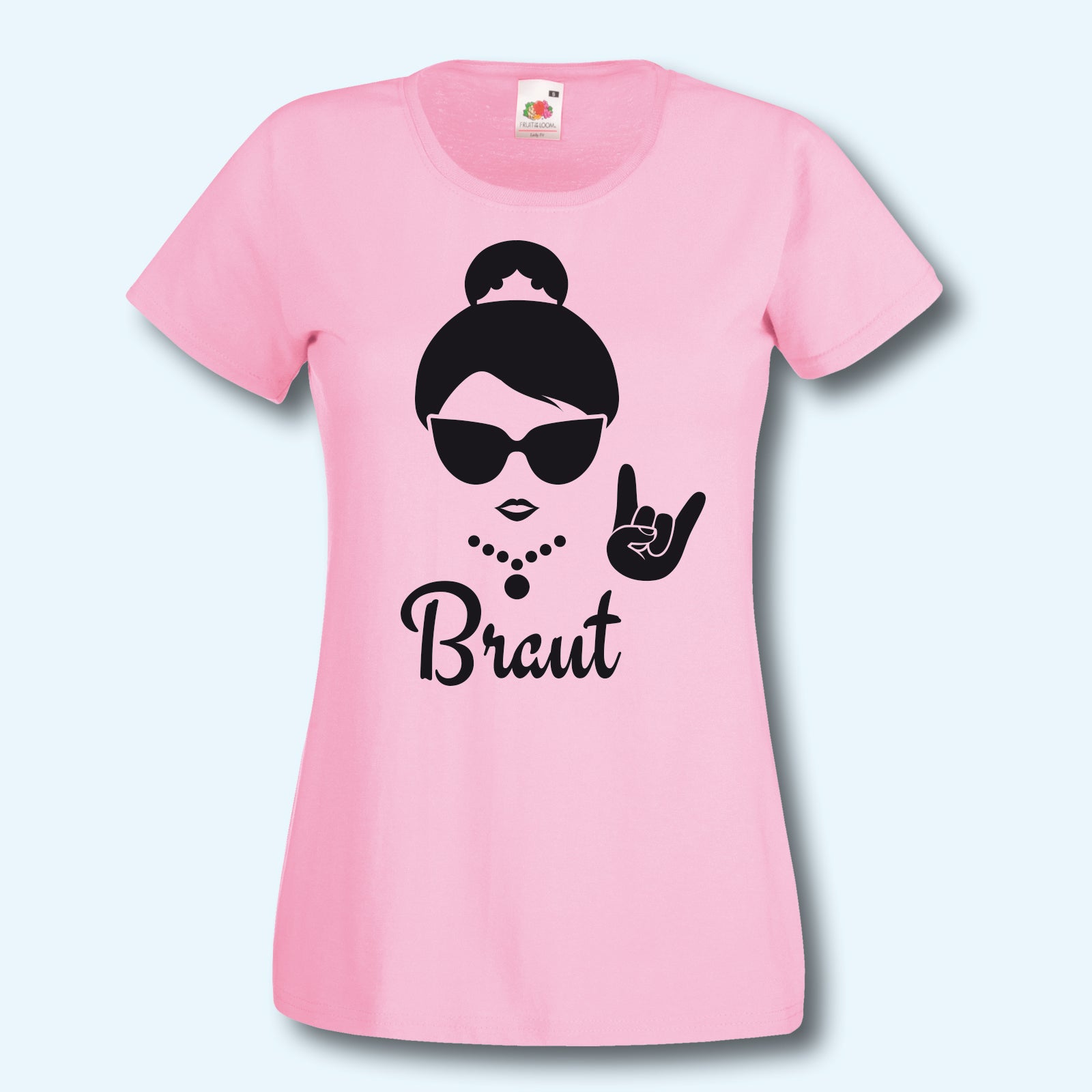 T-Shirt, JGA Team Braut Hipster, Black/White Edition, Junggesellinnenabschied