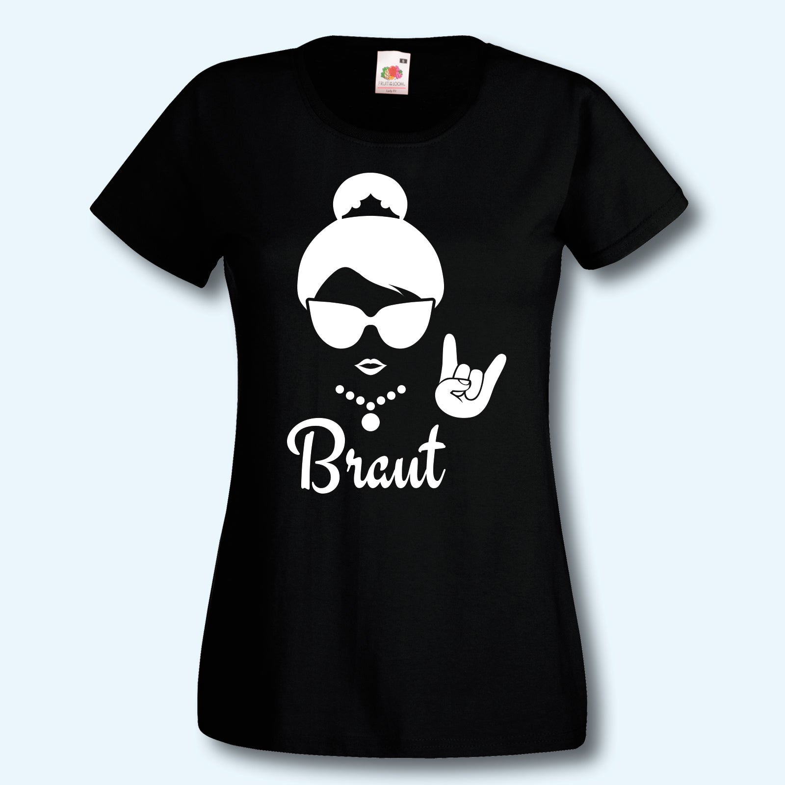 T-Shirt, JGA Team Braut Hipster, Black/White Edition, Junggesellinnenabschied