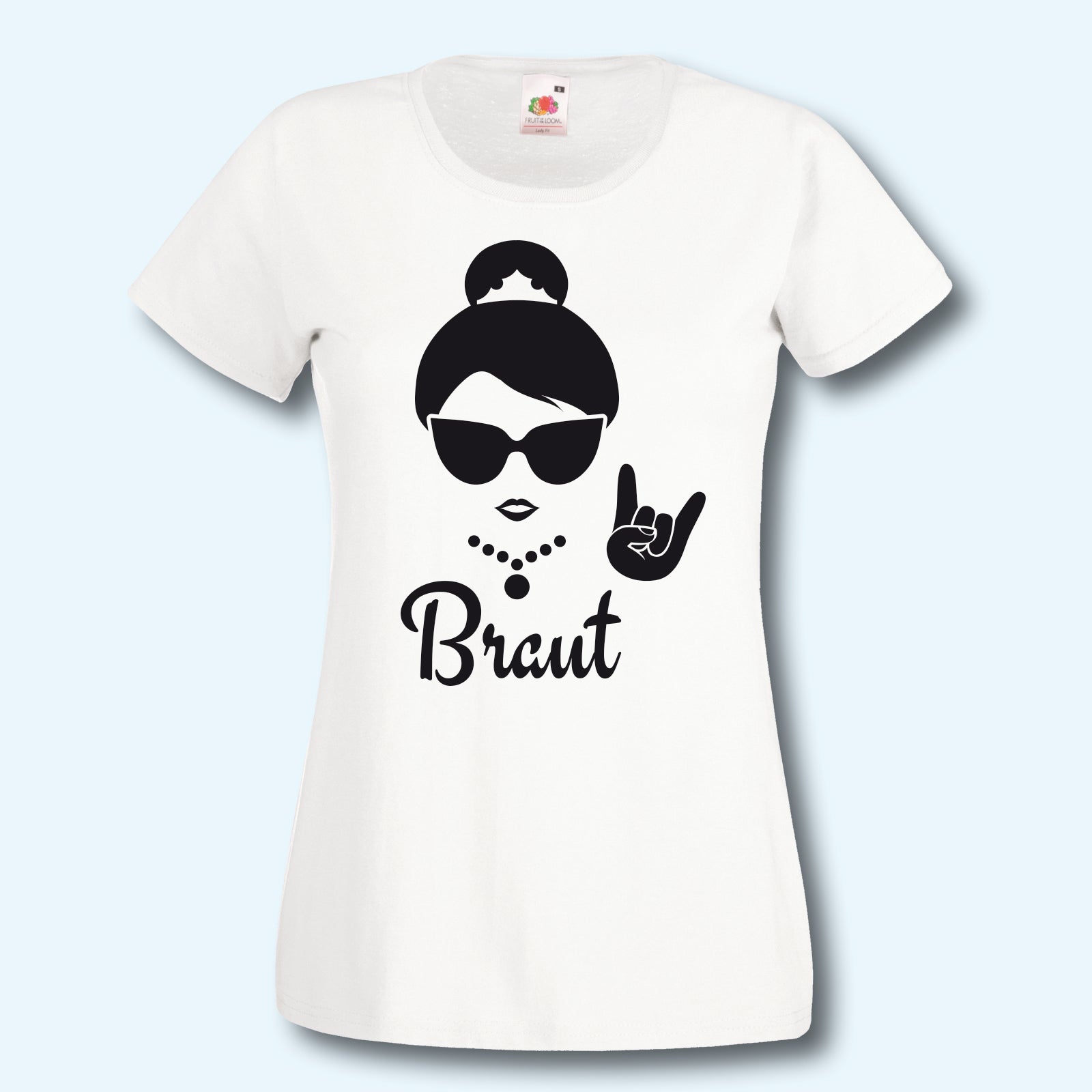 T-Shirt, JGA Team Braut Hipster, Black/White Edition, Junggesellinnenabschied