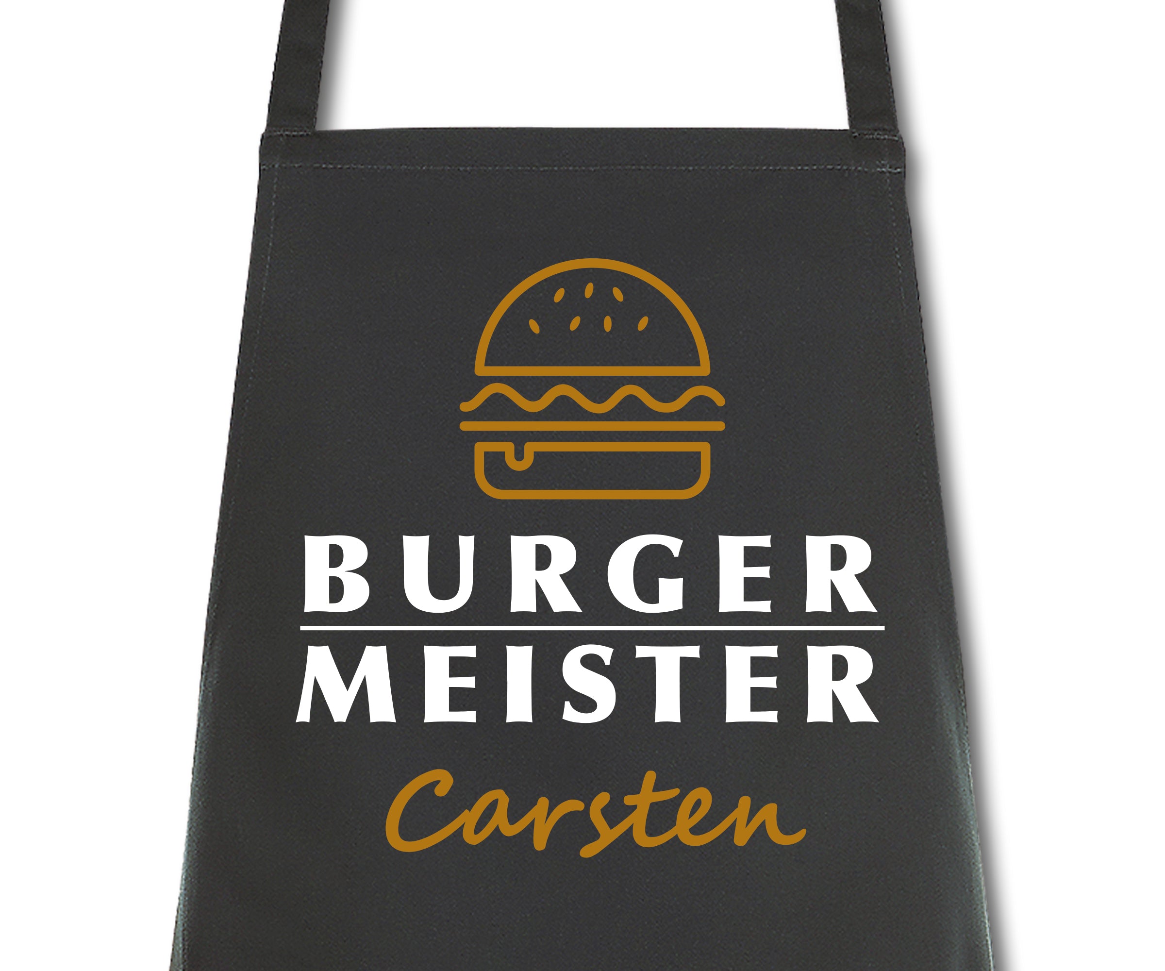 Schürze Männer Burgermeister personalisiert mit Namen Wunschnamen Kochschürze Grillschürze Küchenschürze