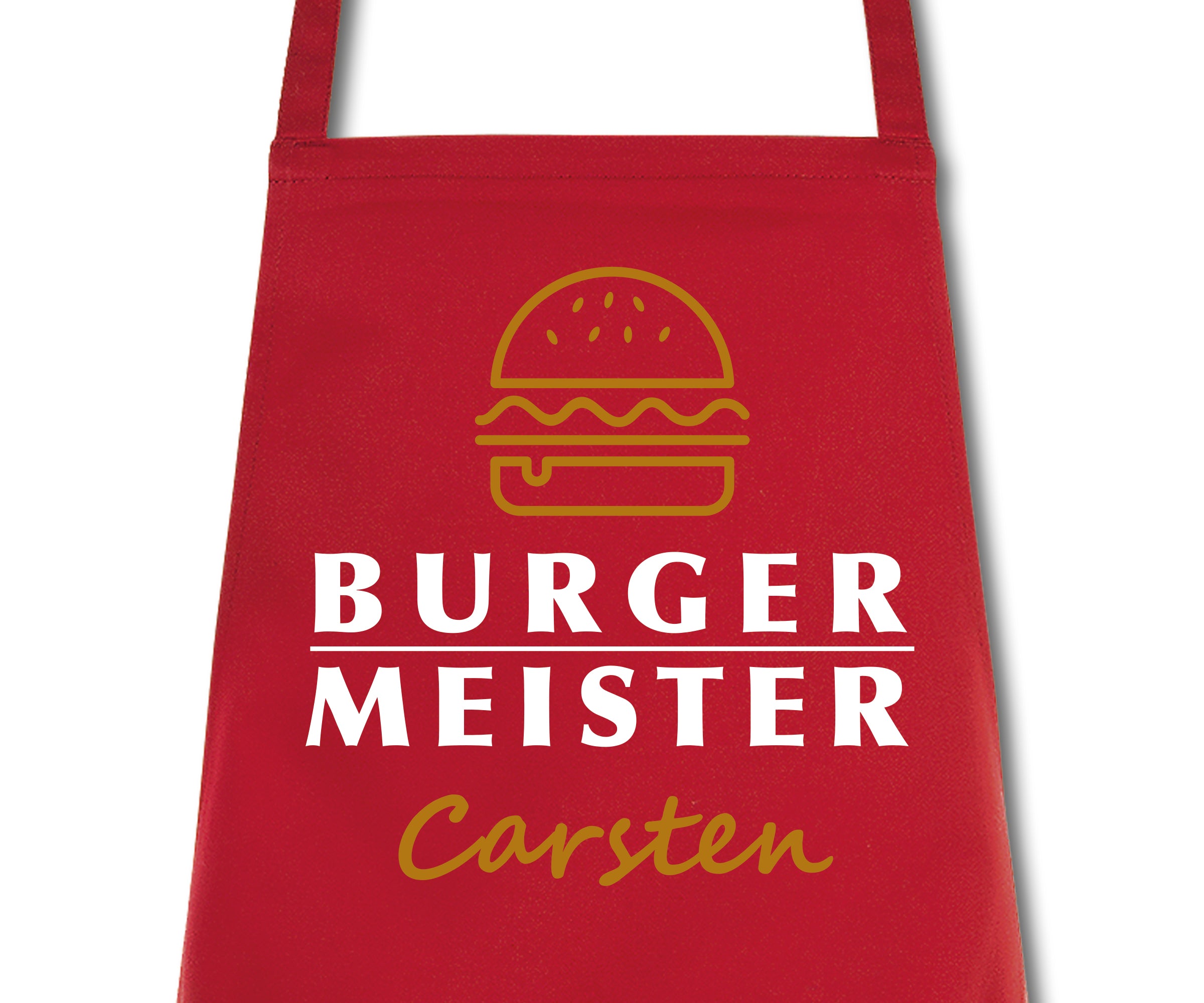 Schürze Männer Burgermeister personalisiert mit Namen Wunschnamen Kochschürze Grillschürze Küchenschürze