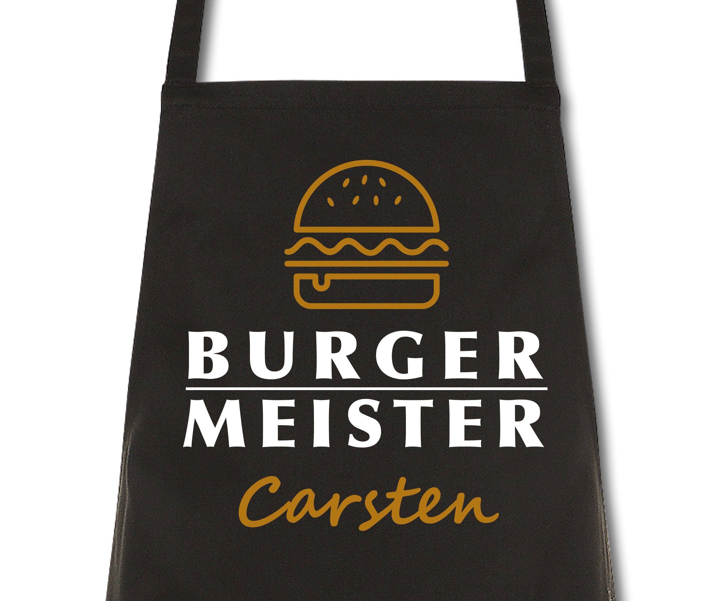 Schürze Männer Burgermeister personalisiert mit Namen Wunschnamen Kochschürze Grillschürze Küchenschürze