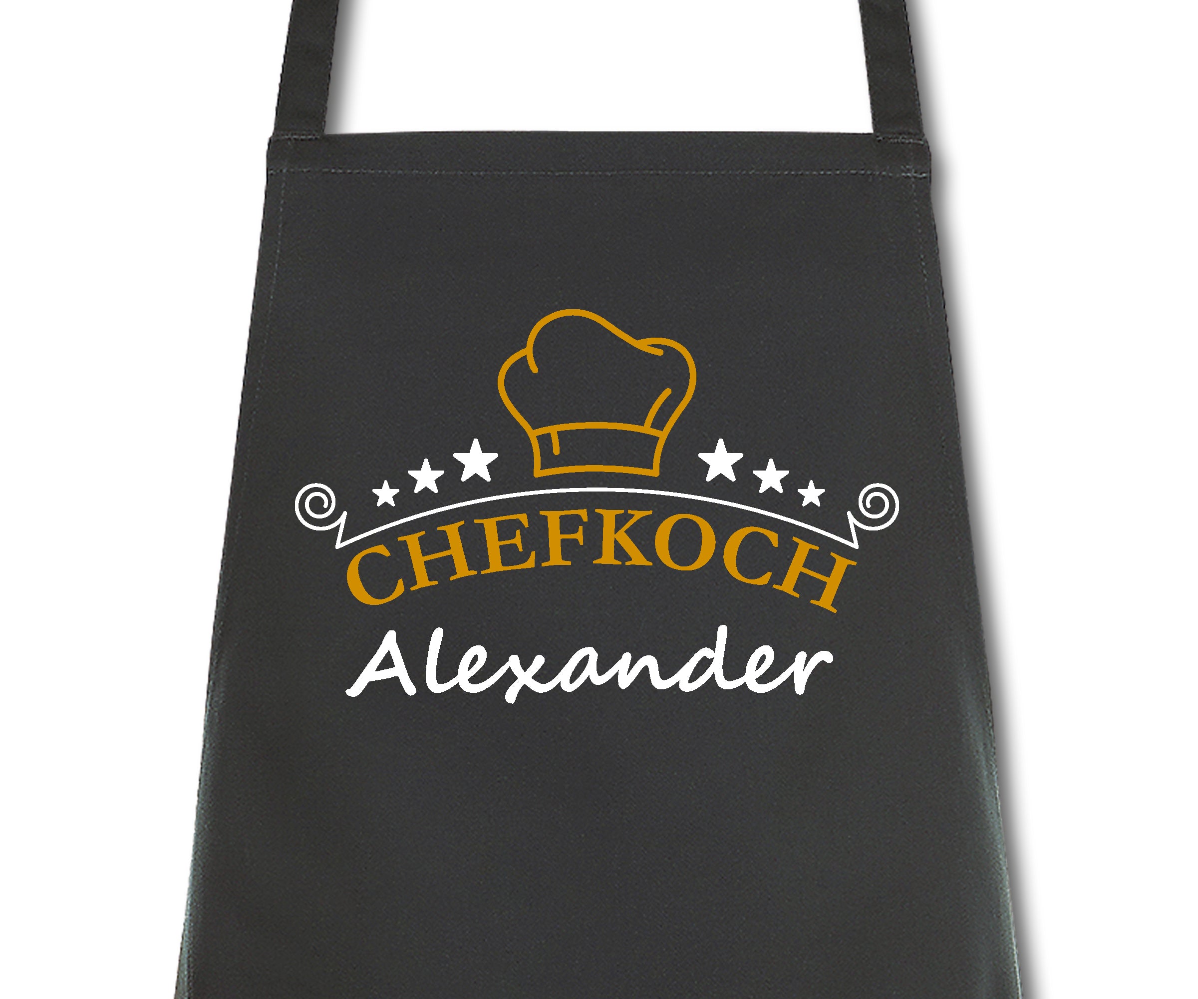 Schürze Männer Chefkoch mit Namen Wunschnamen Kochschürze Grillschürze Küchenschürze personalisiert