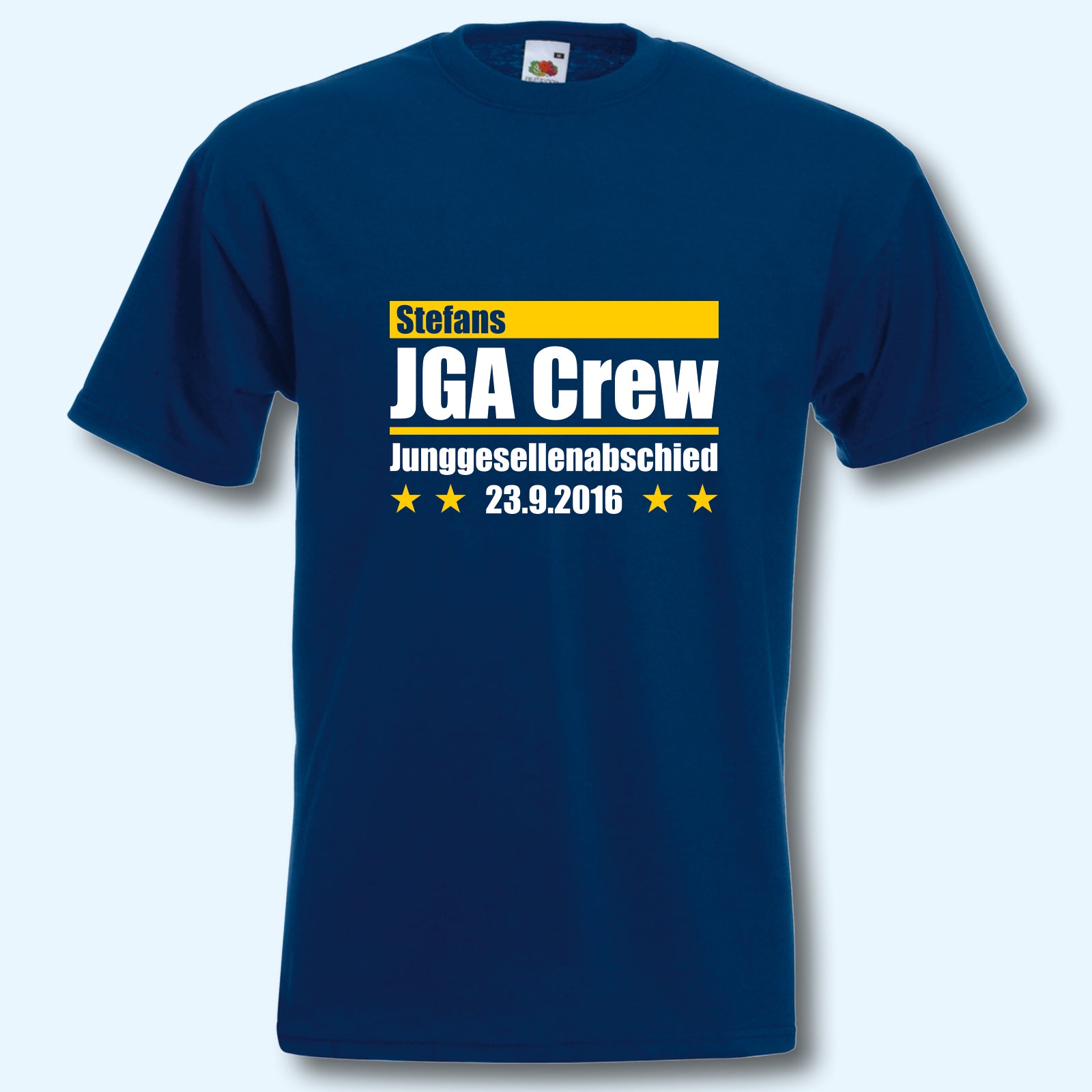 T-Shirt, JGA Junggesellenabschied, JGA Crew mit Name und Datum