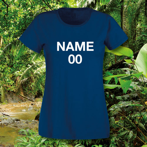 Damen T-Shirt Dschungelcamp Wunschname und Nr. Dschungel Fun-Shirt