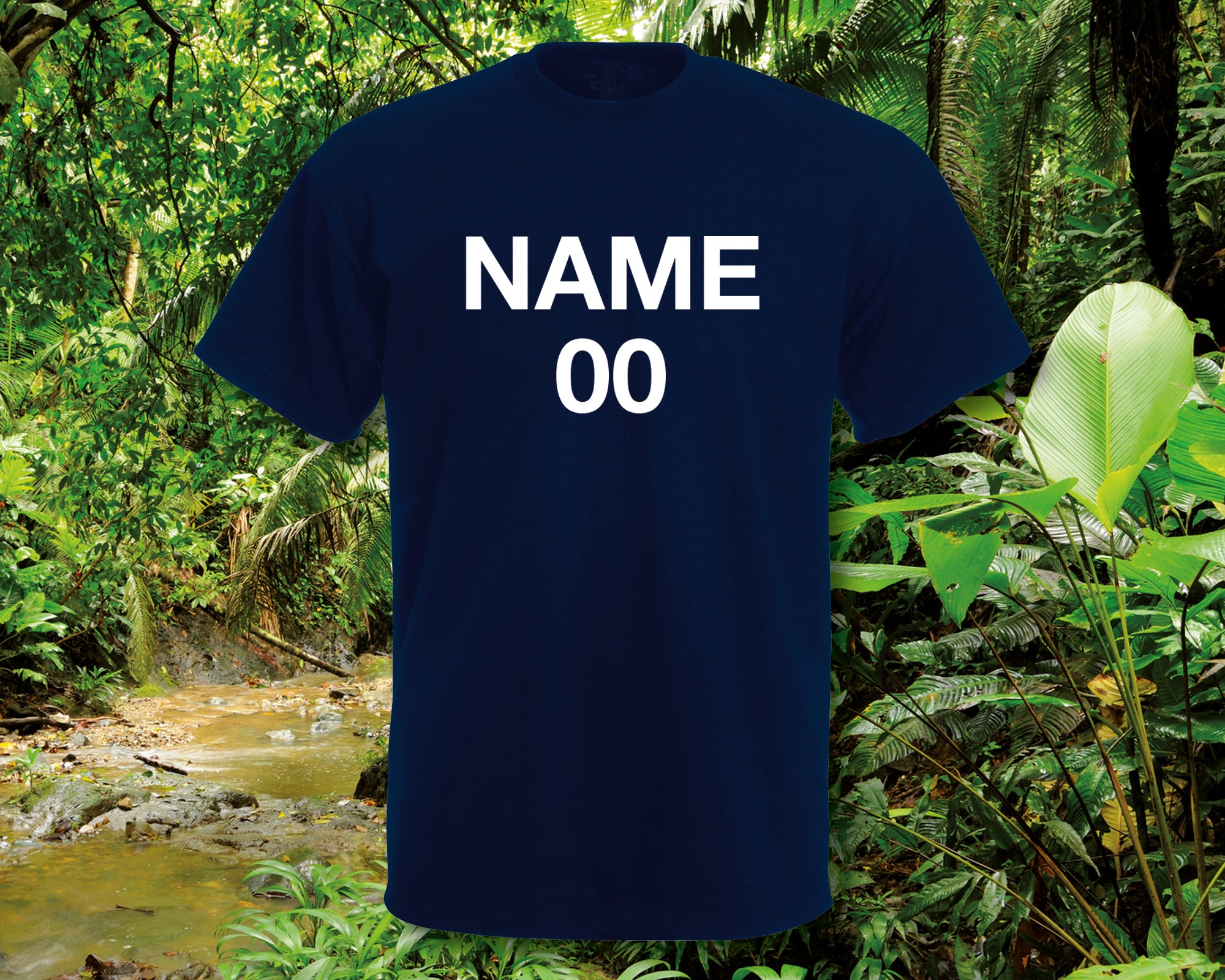 Herren T-Shirt Dschungelcamp Wunschname und Nr. Dschungel Fun-Shirt