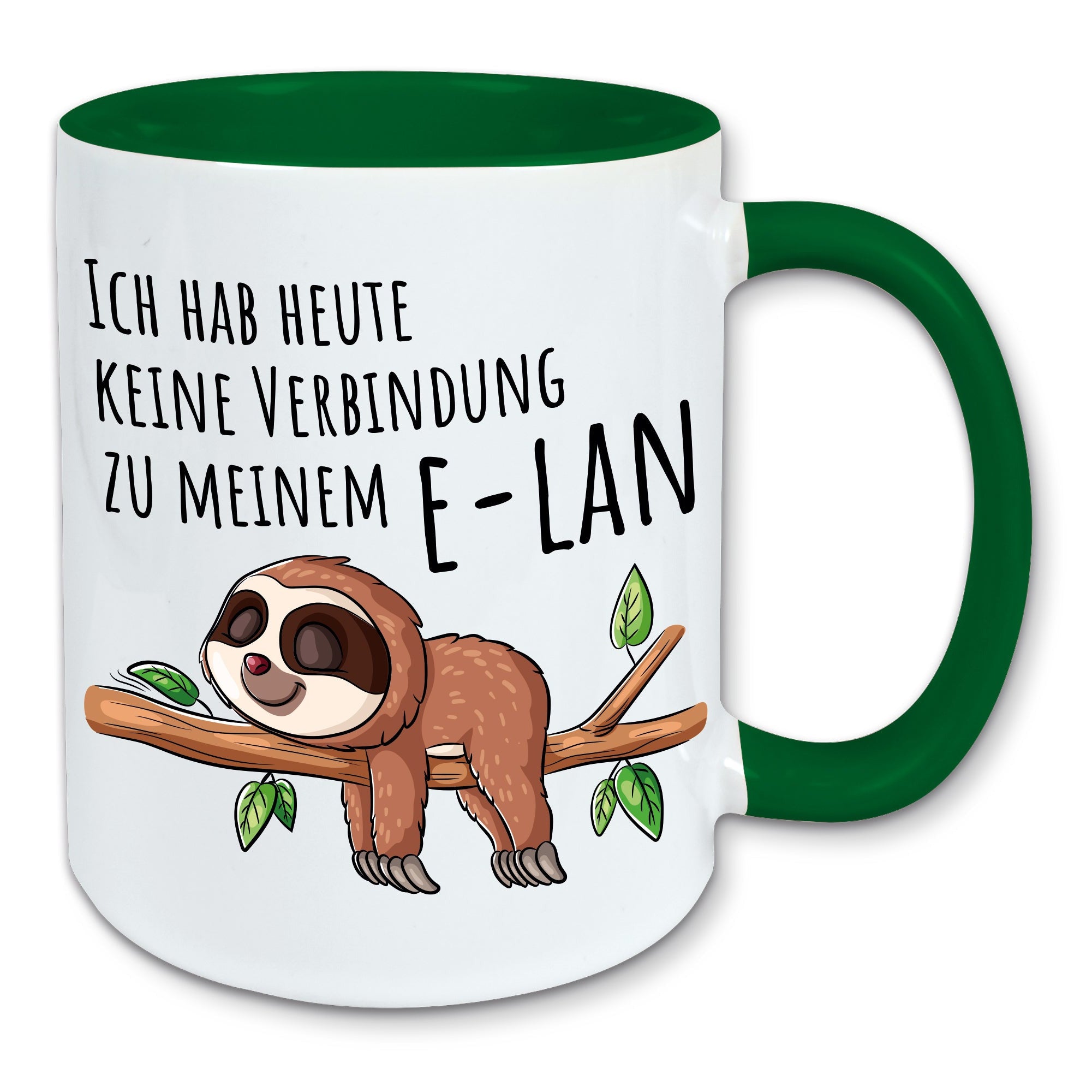 Tasse Faultier Spruch keine Verbindung zu meinem e-lan Kaffeebecher Geschenk