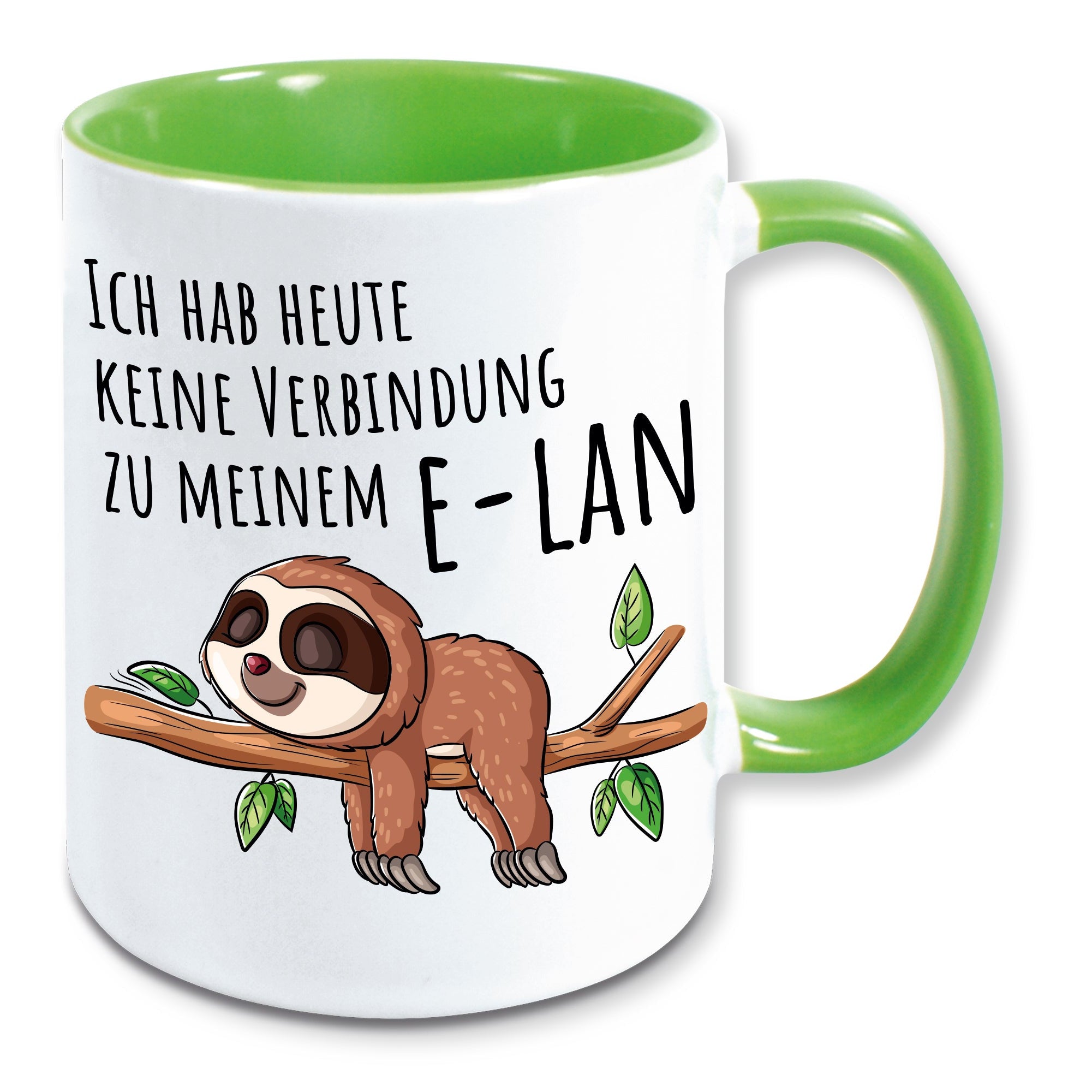 Tasse Faultier Spruch keine Verbindung zu meinem e-lan Kaffeebecher Geschenk