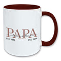 Tasse, Kaffeebecher, Papa personalisiert mit den Namen und Geburtsjahren der Kinder