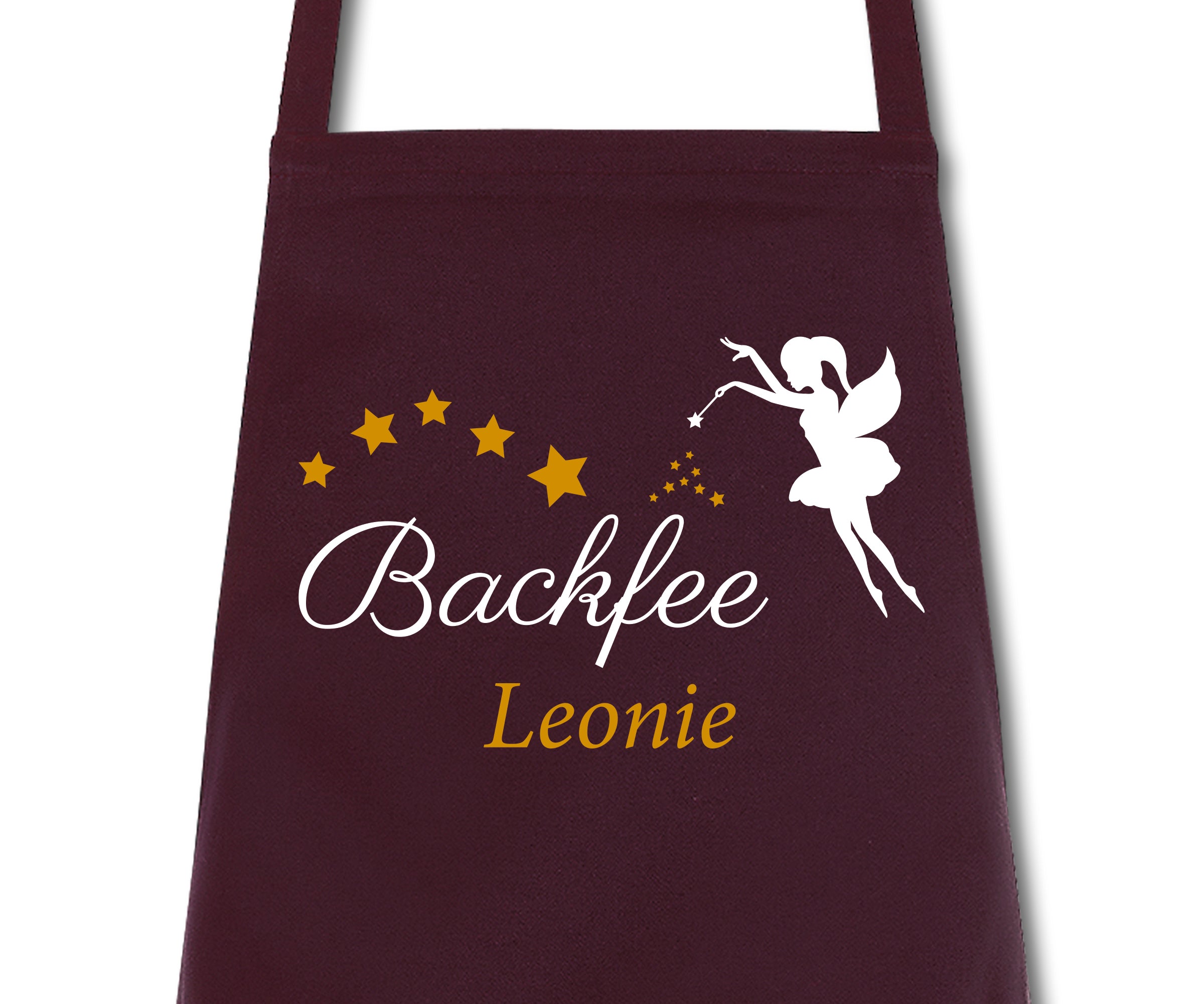 Schürze Damen Backfee mit Namen Wunschnamen Kochschürze Grillschürze Küchenschürze personalisiert