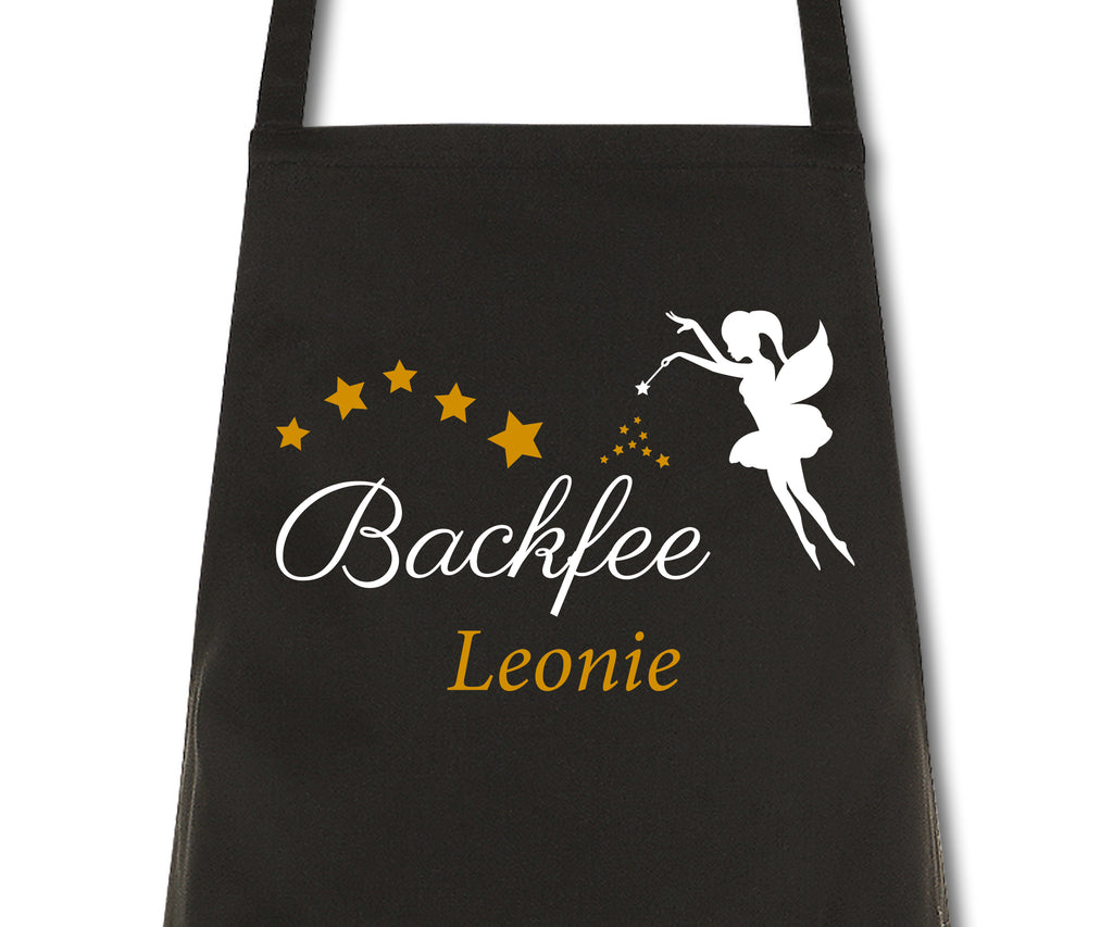 Schürze Damen Backfee mit Namen Wunschnamen Kochschürze Grillschürze Küchenschürze personalisiert