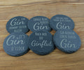 Untersetzer Schiefer - Gin-Sprüche - Geschenkidee - Laser Gravur personalisiert