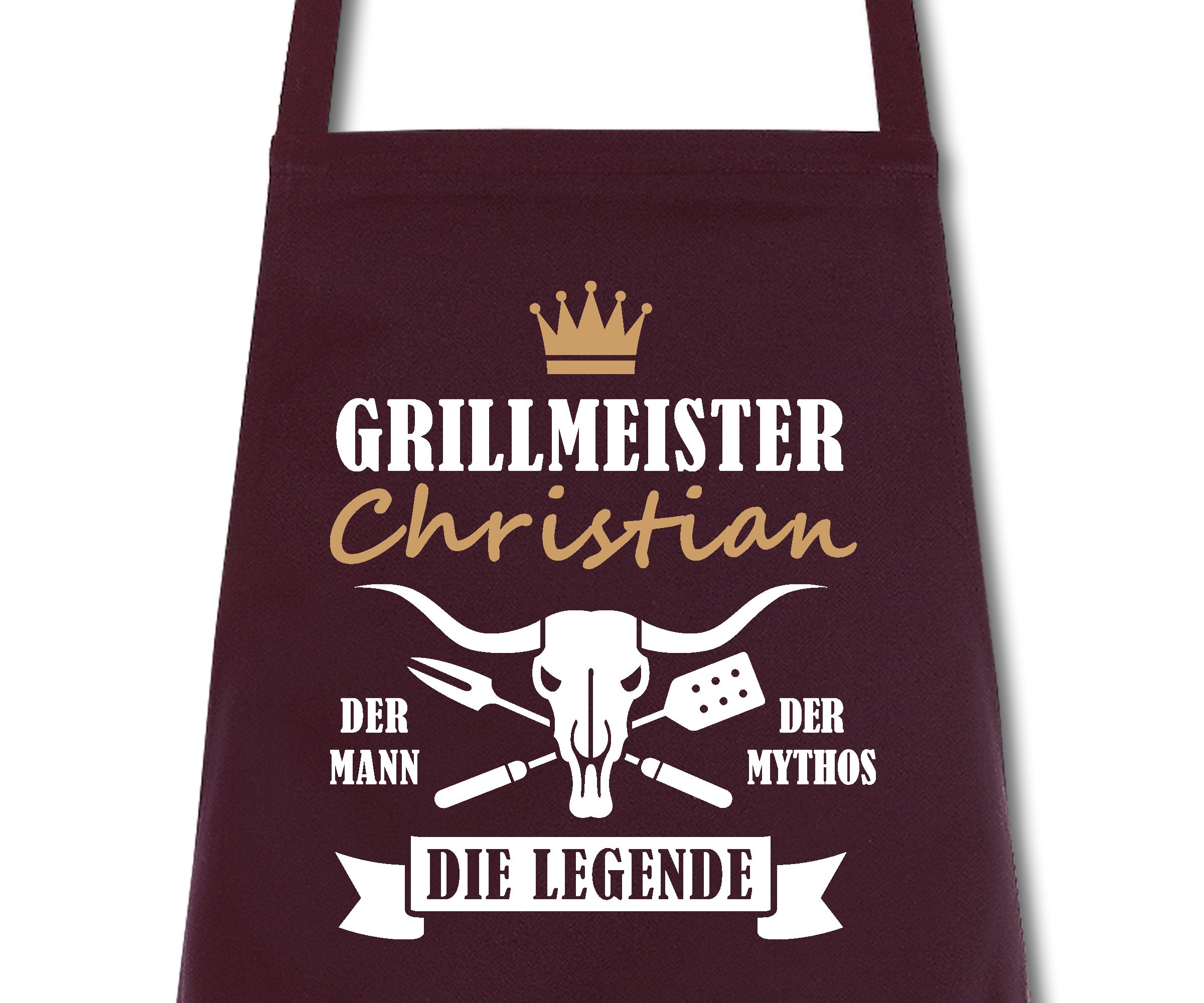 Schürze Männer Grillmeister mit Namen Wunschnamen Grillschürze Küchenschürze Kochschürze personalisiert