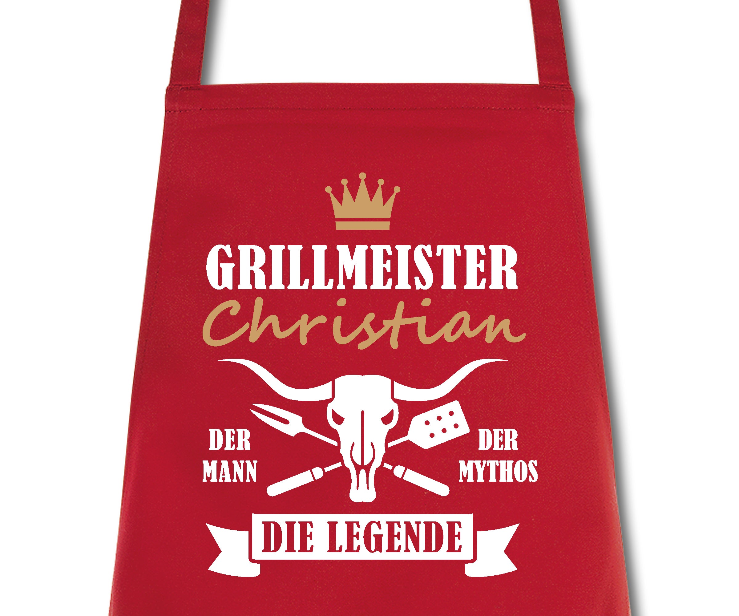 Schürze Männer Grillmeister mit Namen Wunschnamen Grillschürze Küchenschürze Kochschürze personalisiert