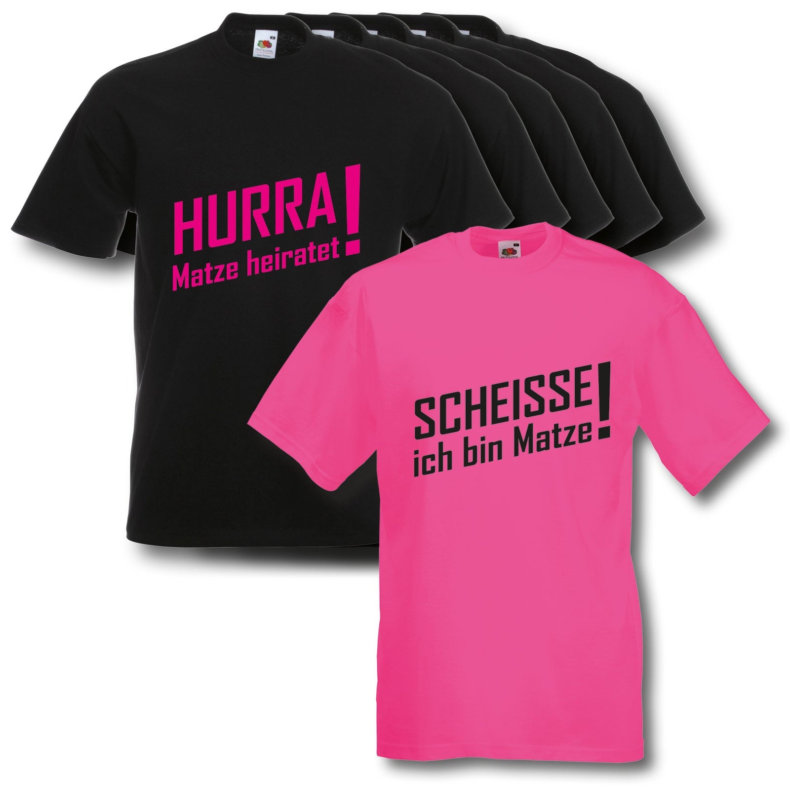 T-Shirt, JGA Hurra ... heiratet, Junggesellinnenabschied, Wunschname